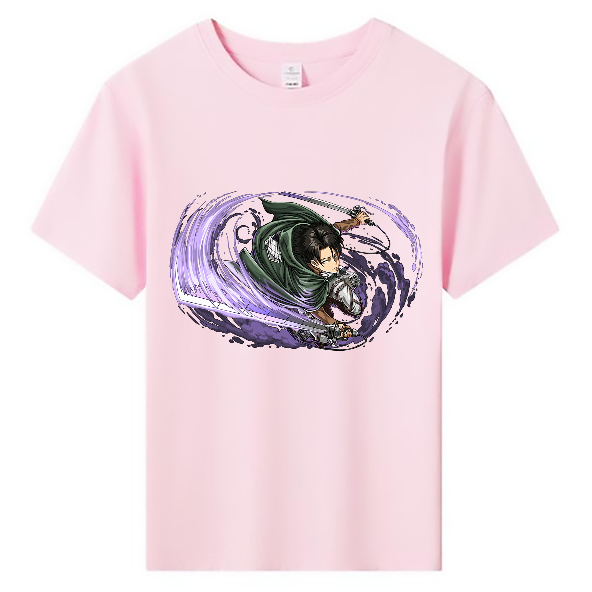 （画像用） 進撃の巨人 リヴァイ·アッカーマン Attack on Titan Levi Ackerman 綿100％キッズTシャツ（フロントプリント）