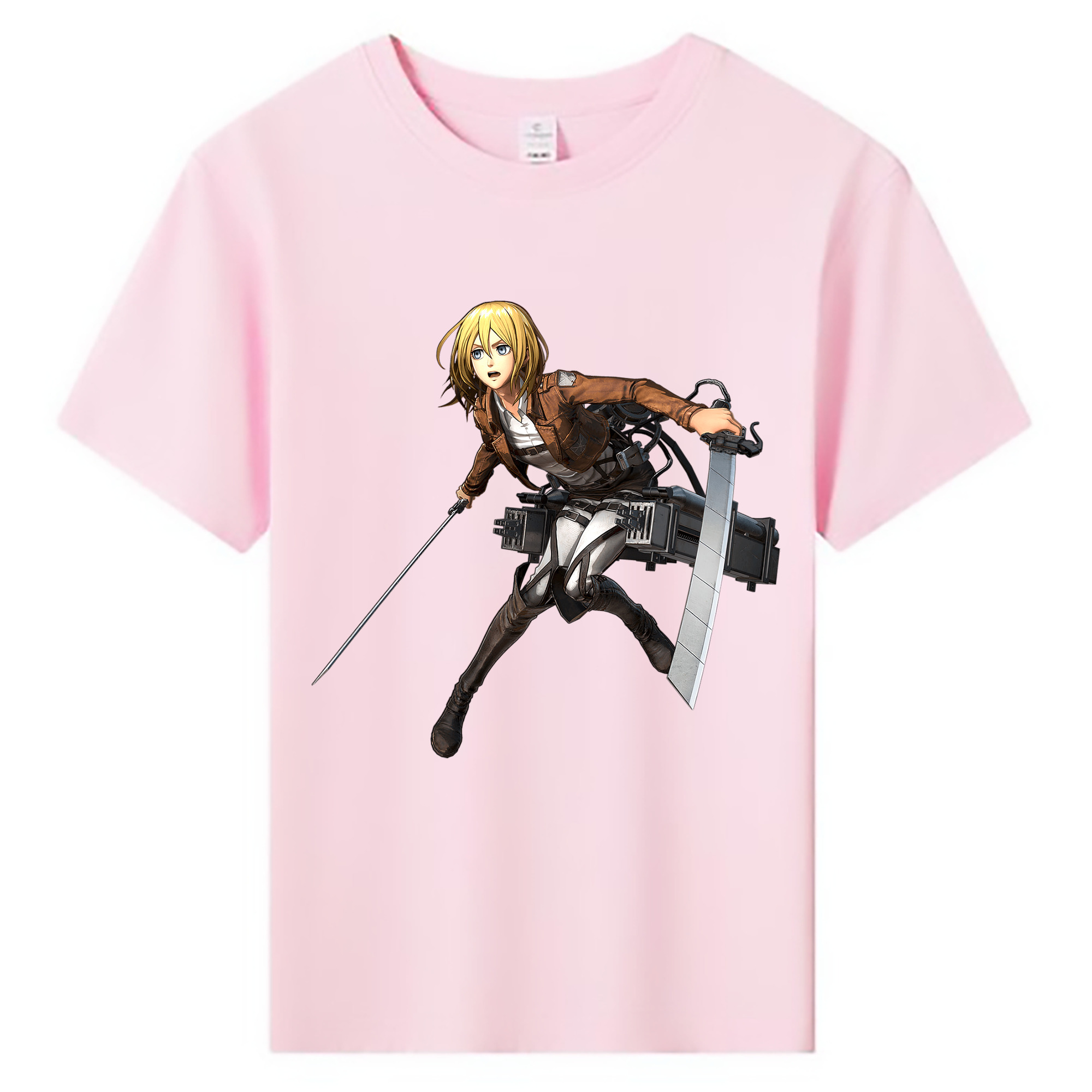 （画像用） 進撃の巨人 クリスタ·レンズ Attack on Titan Christa Lenz 綿100％キッズTシャツ（フロントプリント）