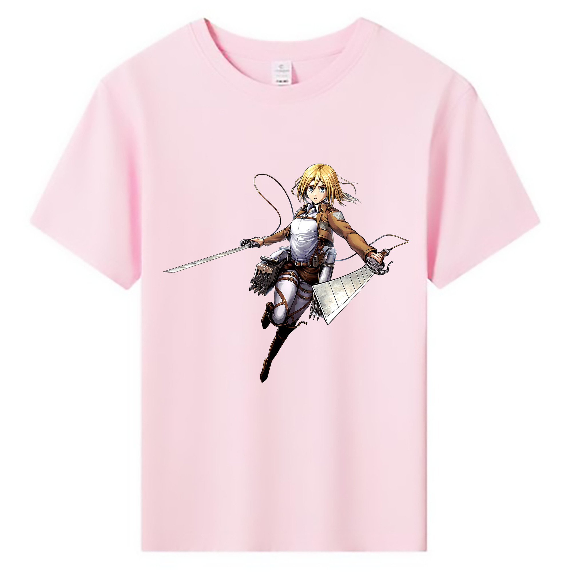 （画像用） 進撃の巨人 クリスタ·レンズ Attack on Titan Christa Lenz 綿100％キッズTシャツ（フロントプリント）