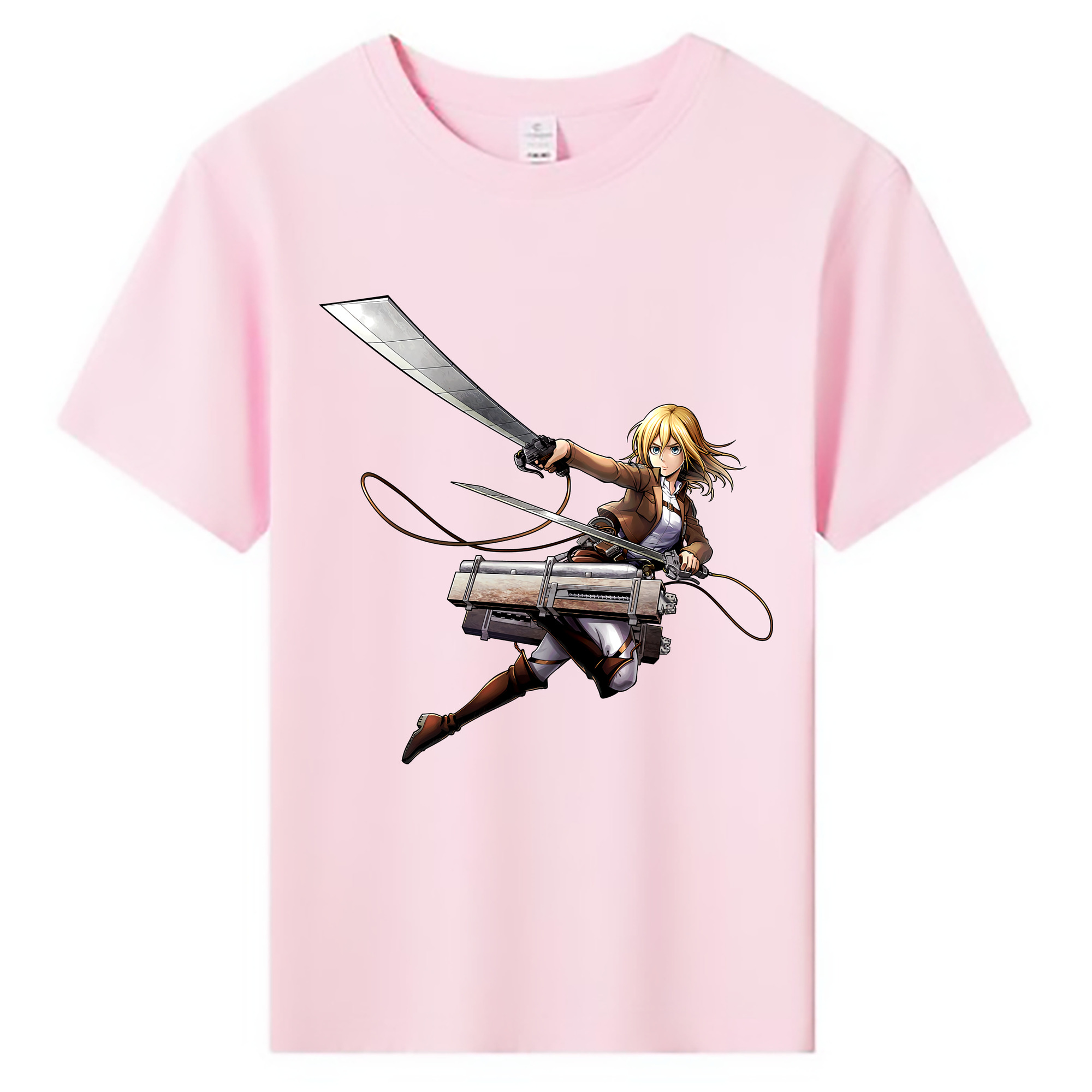 （画像用） 進撃の巨人 クリスタ·レンズ Attack on Titan Christa Lenz 綿100％キッズTシャツ（フロントプリント）