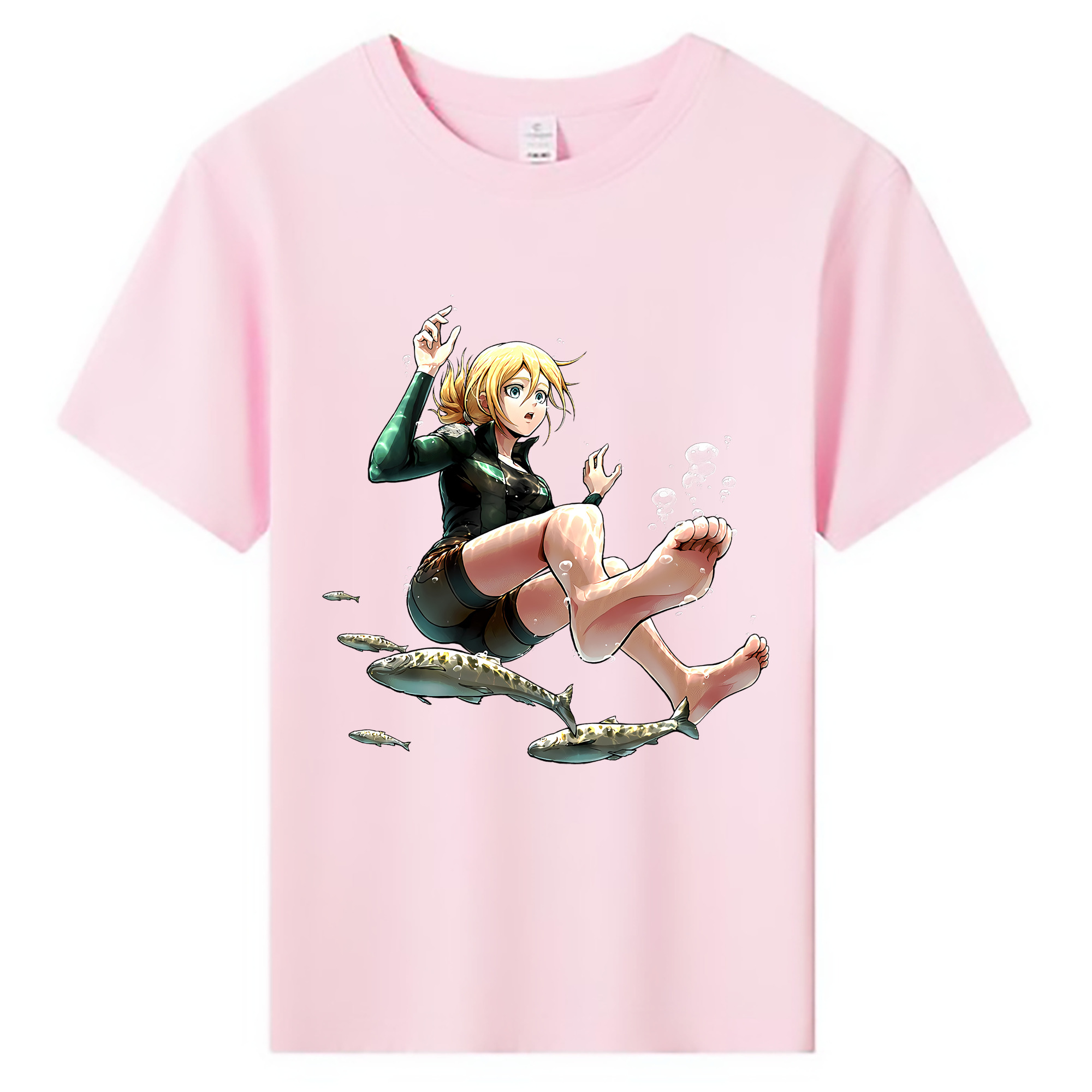 （画像用） 進撃の巨人 クリスタ·レンズ Attack on Titan Christa Lenz 綿100％キッズTシャツ（フロントプリント）