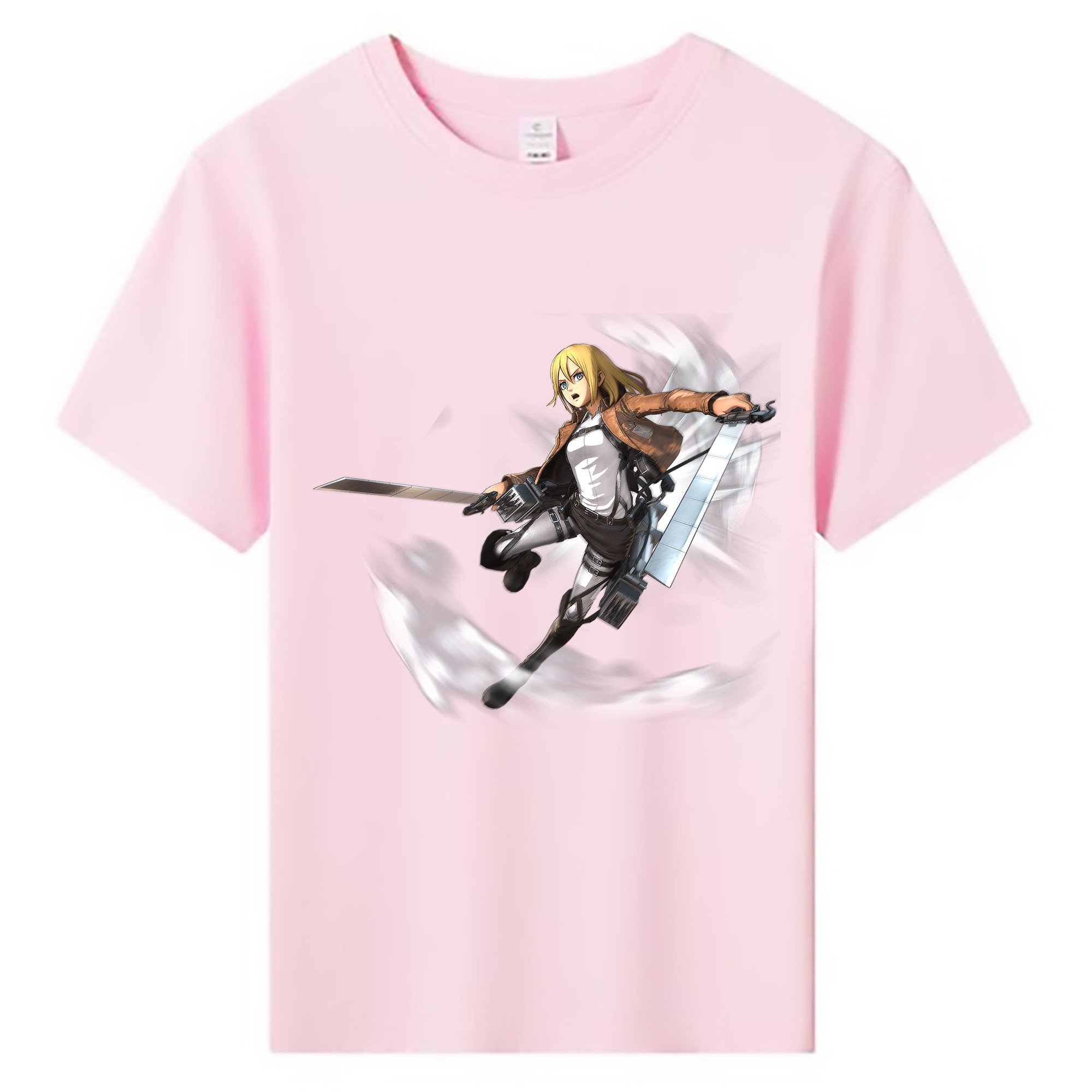 （画像用） 進撃の巨人 クリスタ·レンズ Attack on Titan Christa Lenz 綿100％キッズTシャツ（フロントプリント）