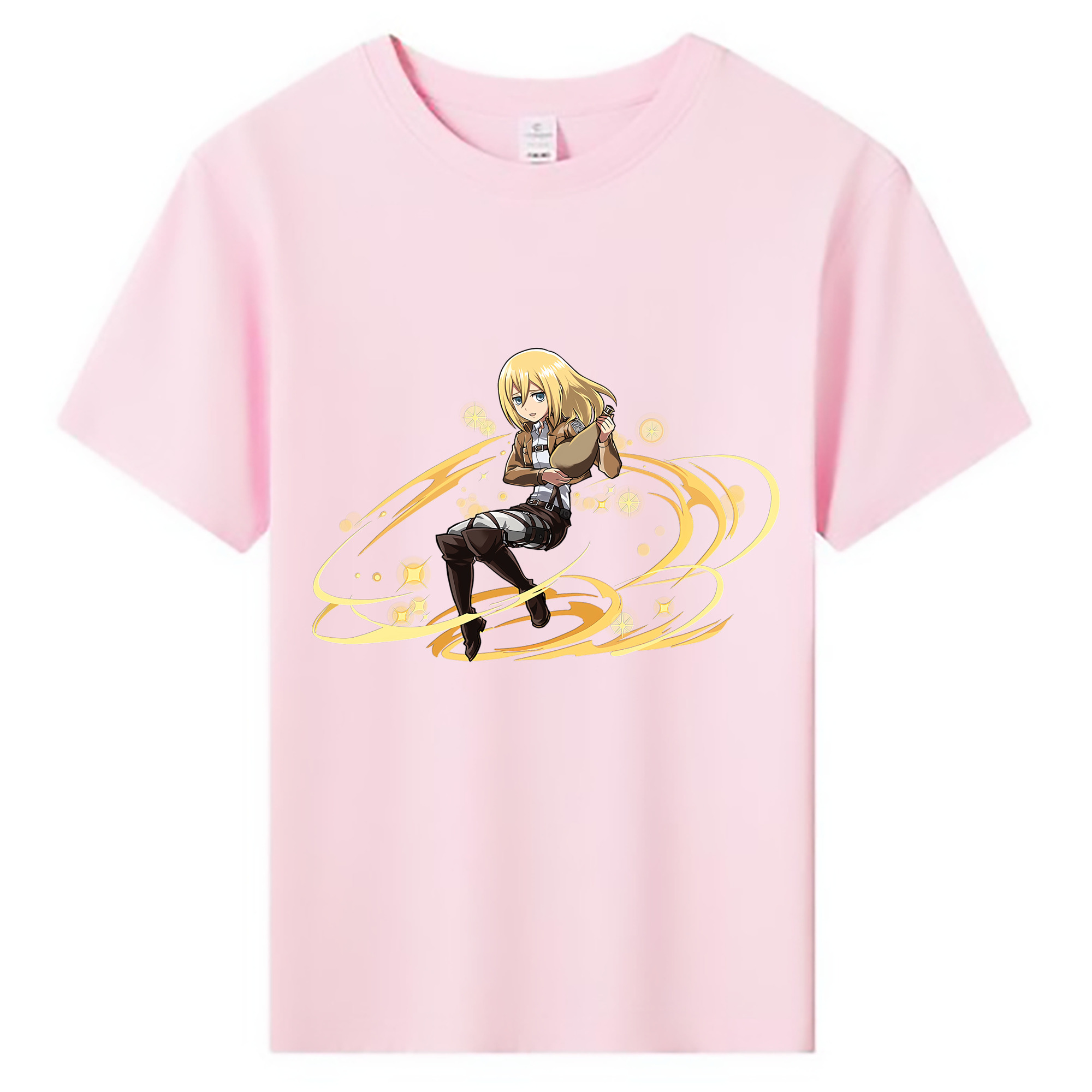 （画像用） 進撃の巨人 クリスタ·レンズ Attack on Titan Christa Lenz 綿100％キッズTシャツ（フロントプリント）