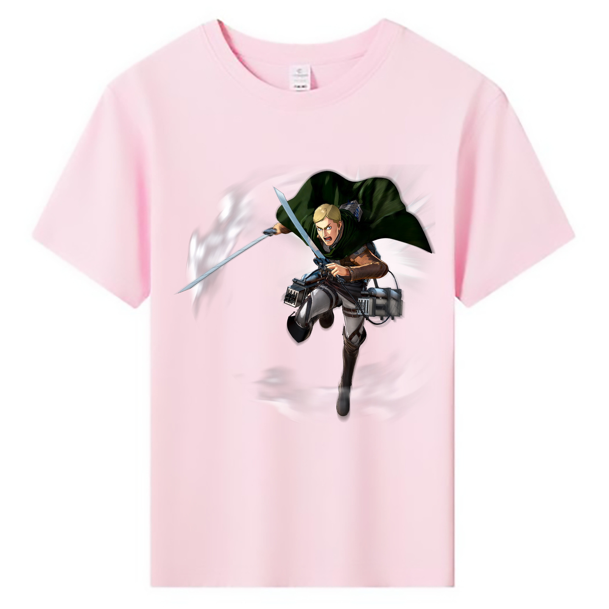 （画像用） 進撃の巨人 エルヴィン・スミス Attack on Titan Erwin Smith 綿100％キッズTシャツ（フロントプリント）