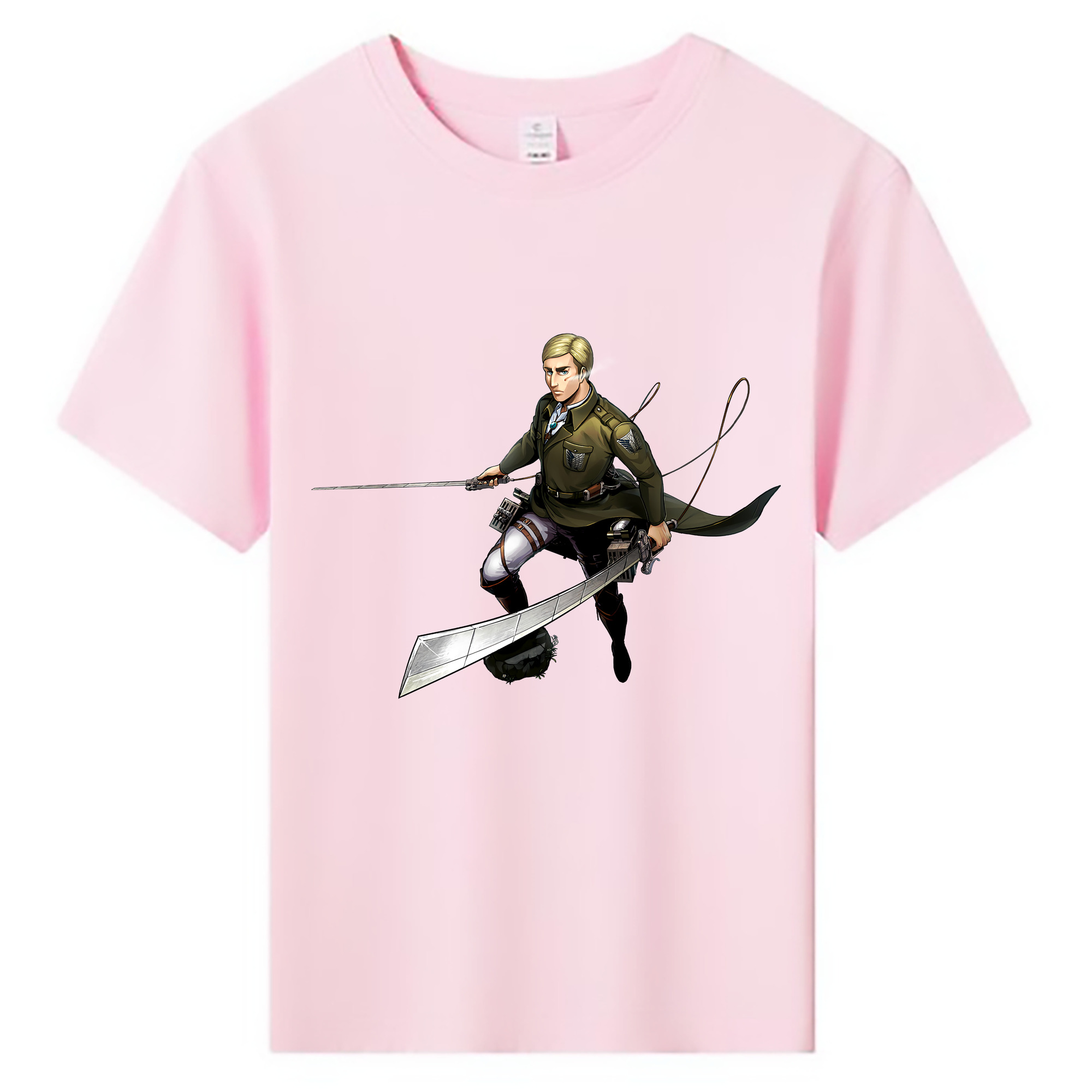 （画像用） 進撃の巨人 エルヴィン・スミス Attack on Titan Erwin Smith 綿100％キッズTシャツ（フロントプリント）