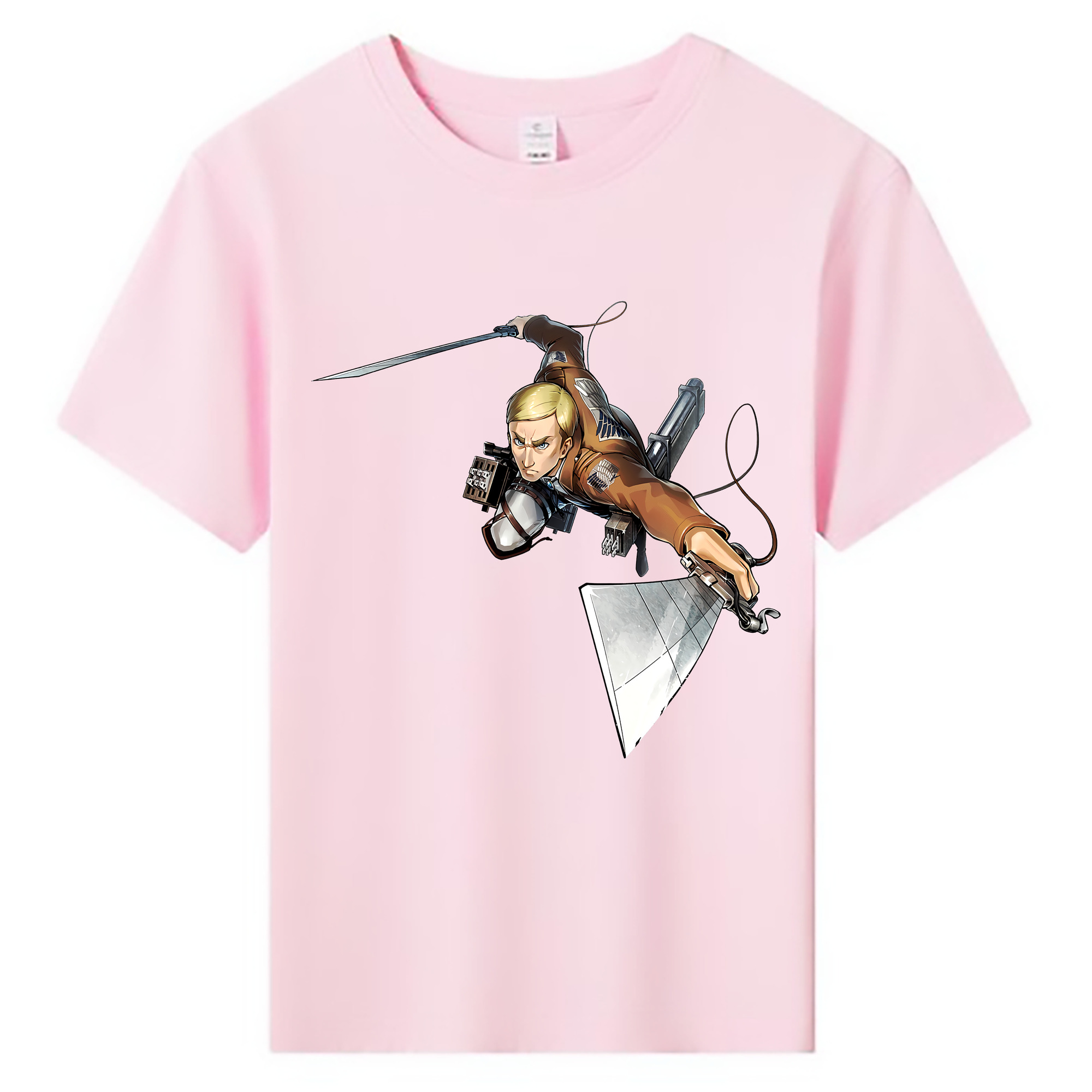 （画像用） 進撃の巨人 エルヴィン・スミス Attack on Titan Erwin Smith 綿100％キッズTシャツ（フロントプリント）