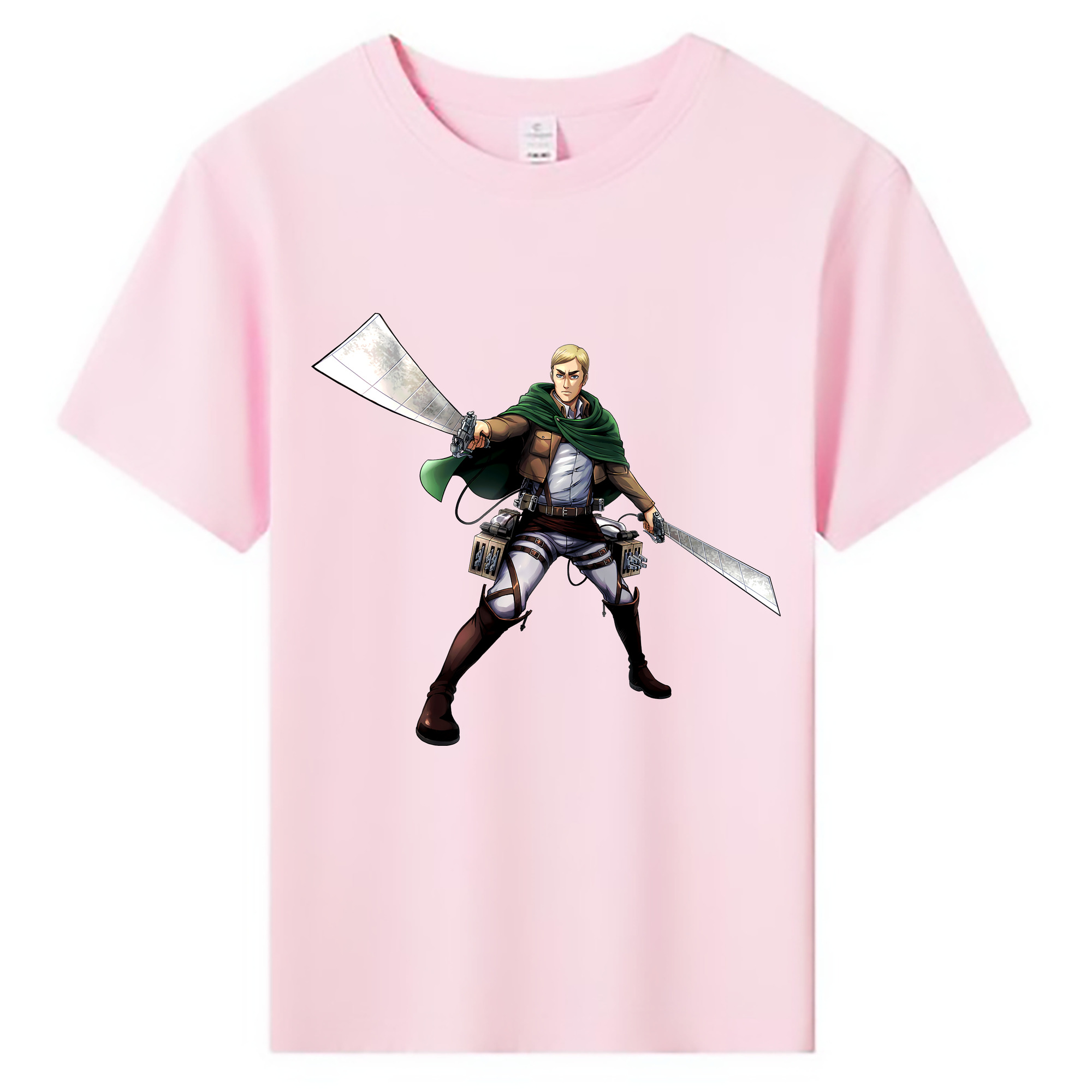 （画像用） 進撃の巨人 エルヴィン・スミス Attack on Titan Erwin Smith 綿100％キッズTシャツ（フロントプリント）