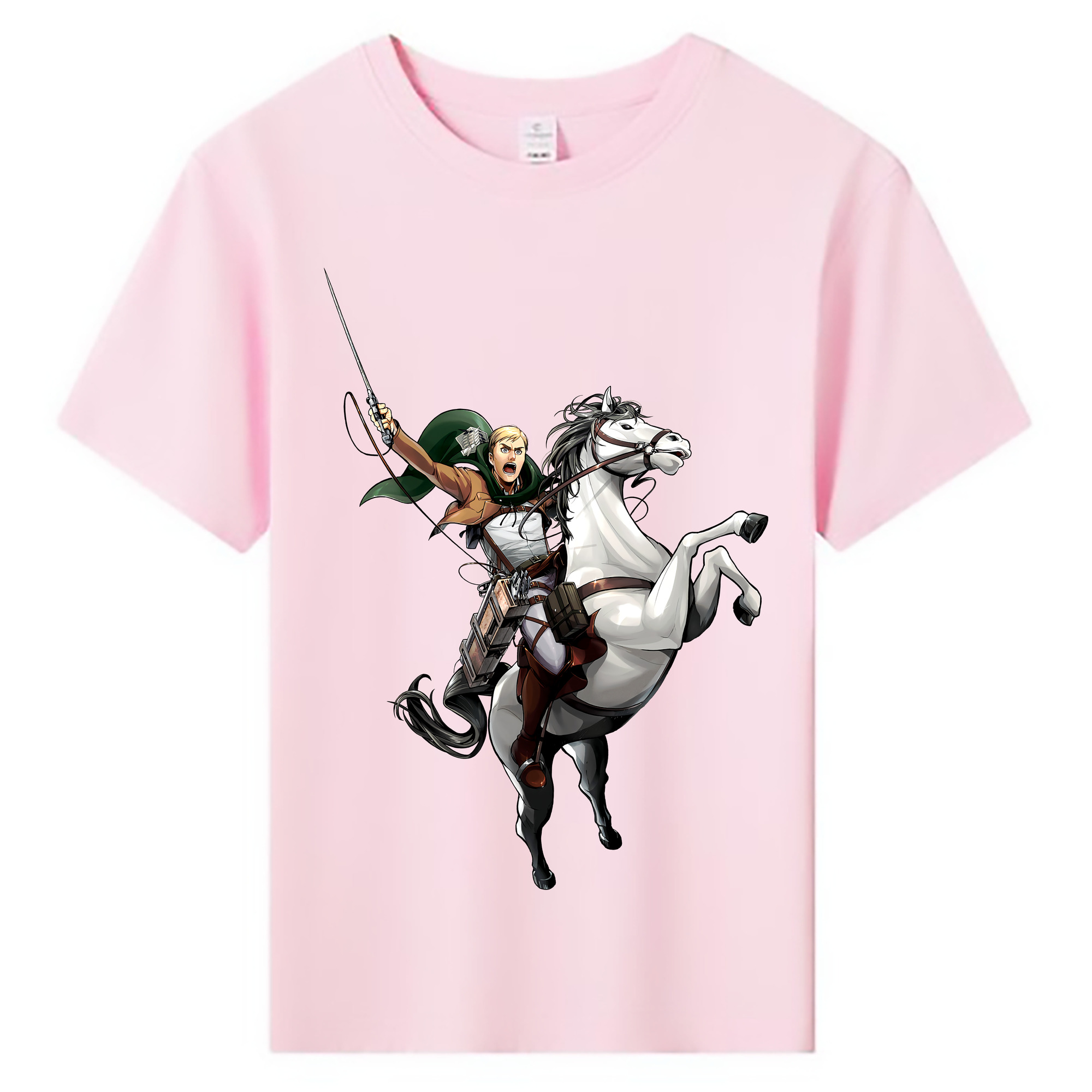 （画像用） 進撃の巨人 エルヴィン・スミス Attack on Titan Erwin Smith 綿100％キッズTシャツ（フロントプリント）