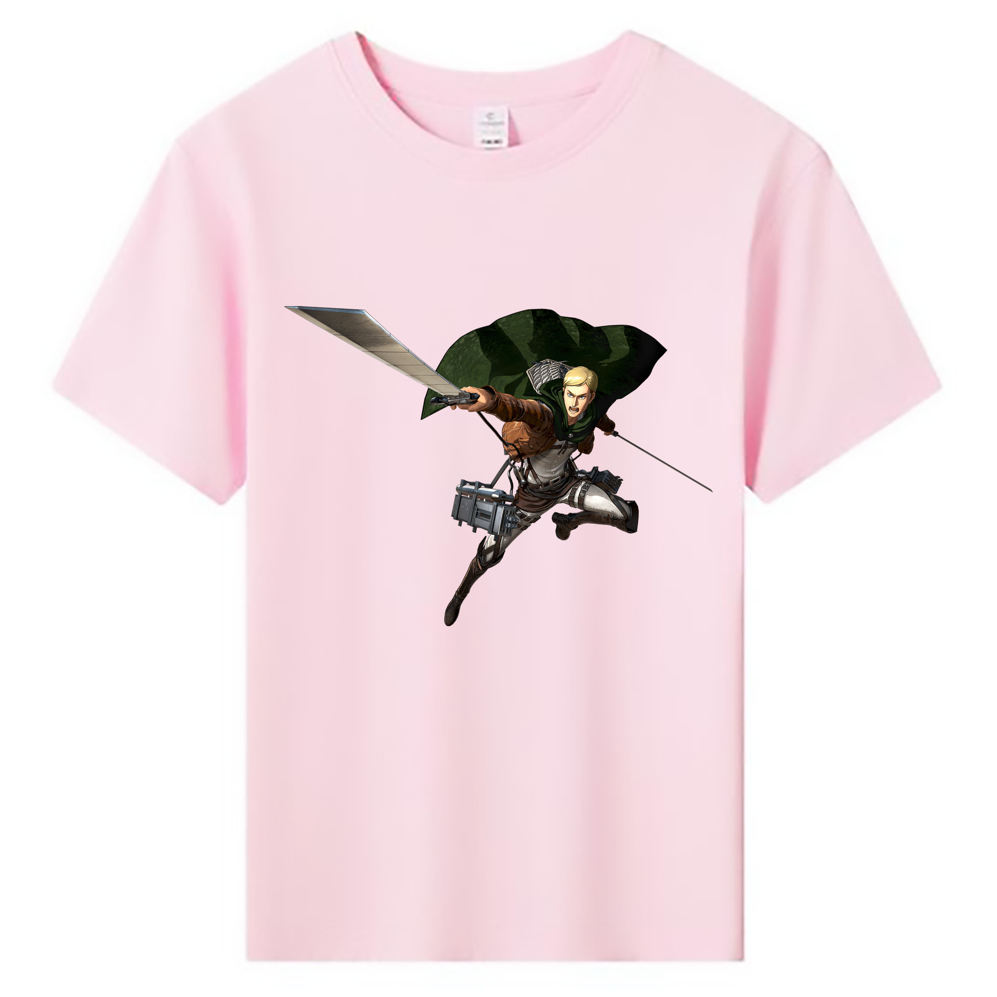 （画像用） 進撃の巨人 エルヴィン・スミス Attack on Titan Erwin Smith 綿100％キッズTシャツ（フロントプリント）