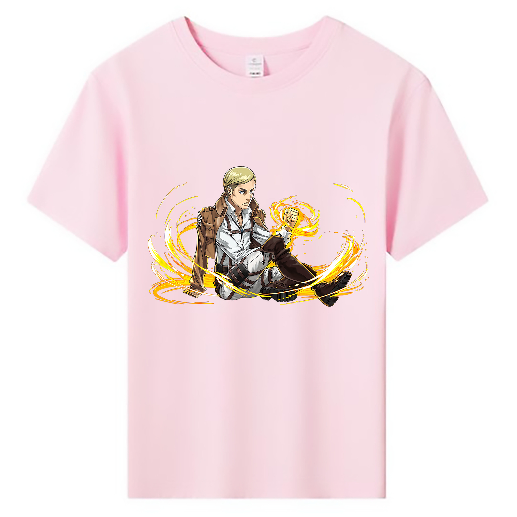 （画像用） 進撃の巨人 エルヴィン・スミス Attack on Titan Erwin Smith 綿100％キッズTシャツ（フロントプリント）