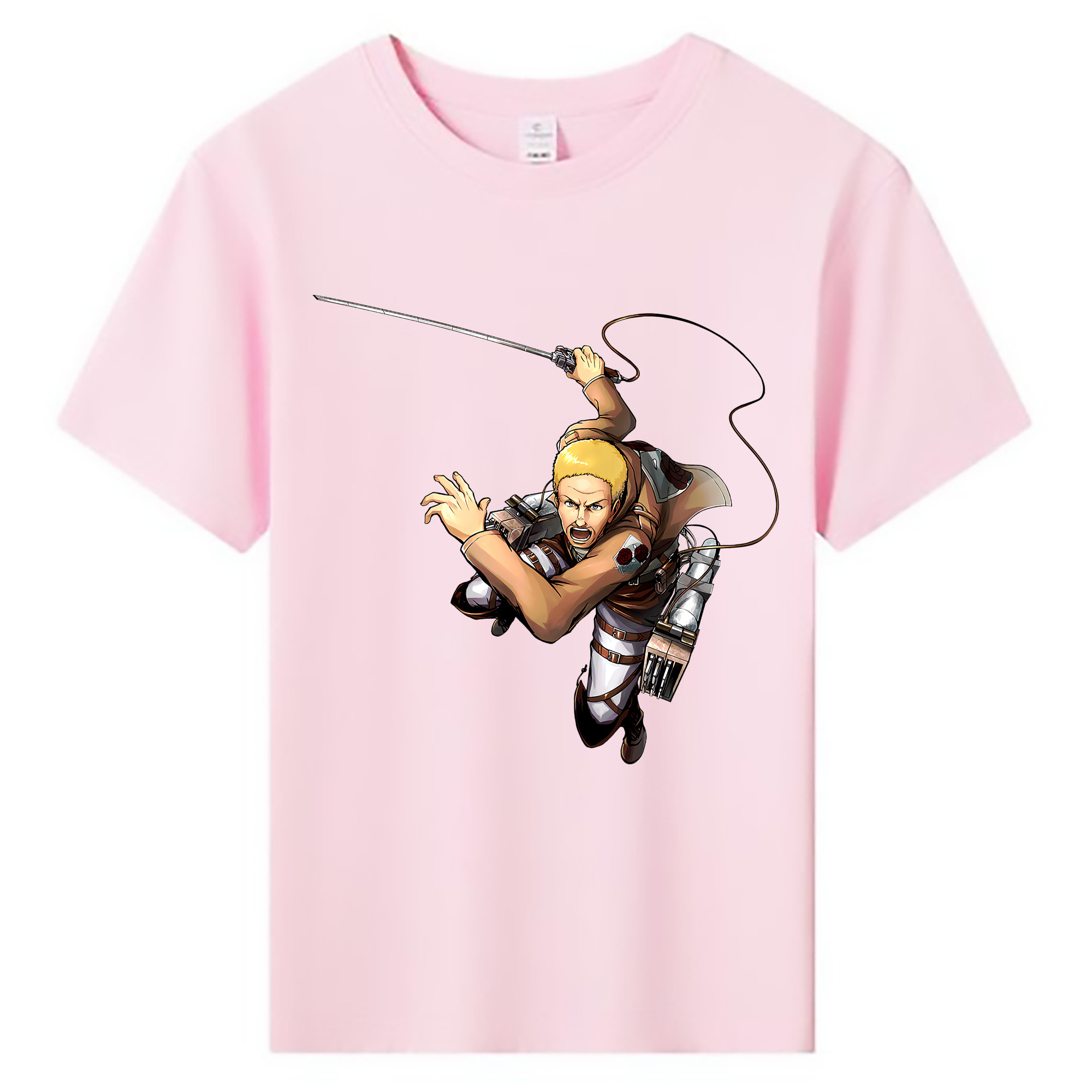 （画像用） 進撃の巨人 ハンネス Attack on Titan Hannes 綿100％キッズTシャツ（フロントプリント）