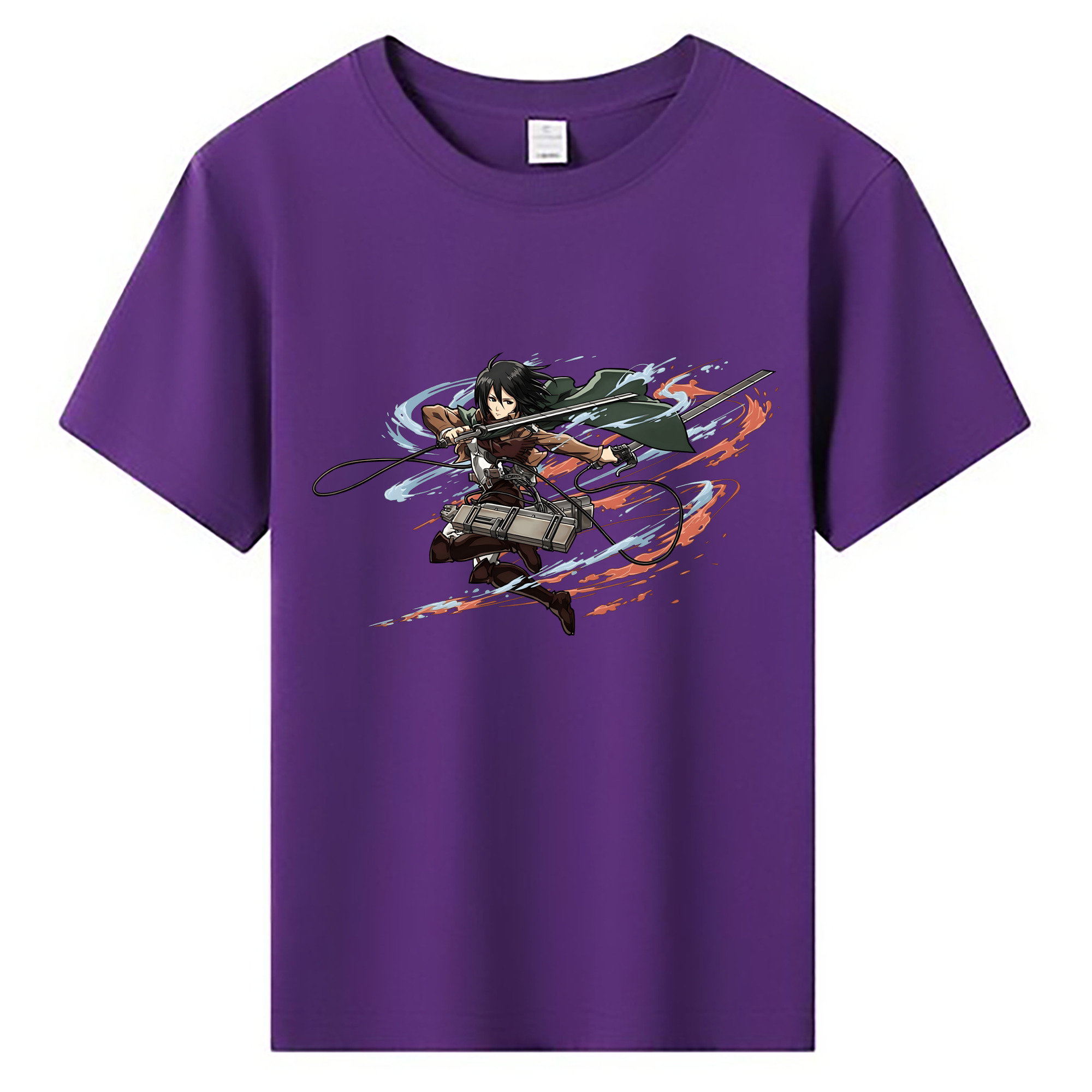 （画像用） 進撃の巨人 ミカサ·アッカーマン Attack on Titan Mikasa Ackerman 綿100％キッズTシャツ（フロントプリント）