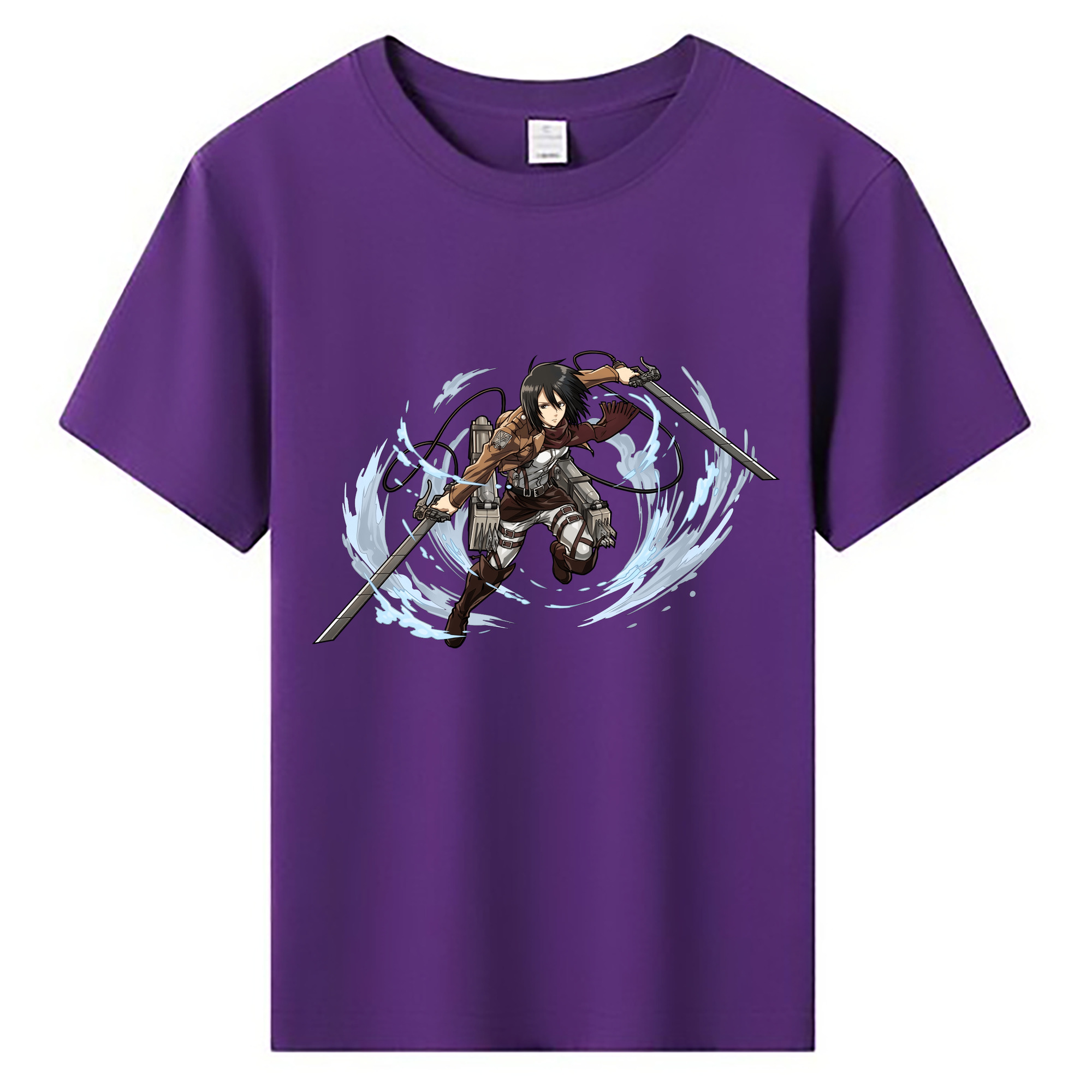（画像用） 進撃の巨人 ミカサ·アッカーマン Attack on Titan Mikasa Ackerman 綿100％キッズTシャツ（フロントプリント）