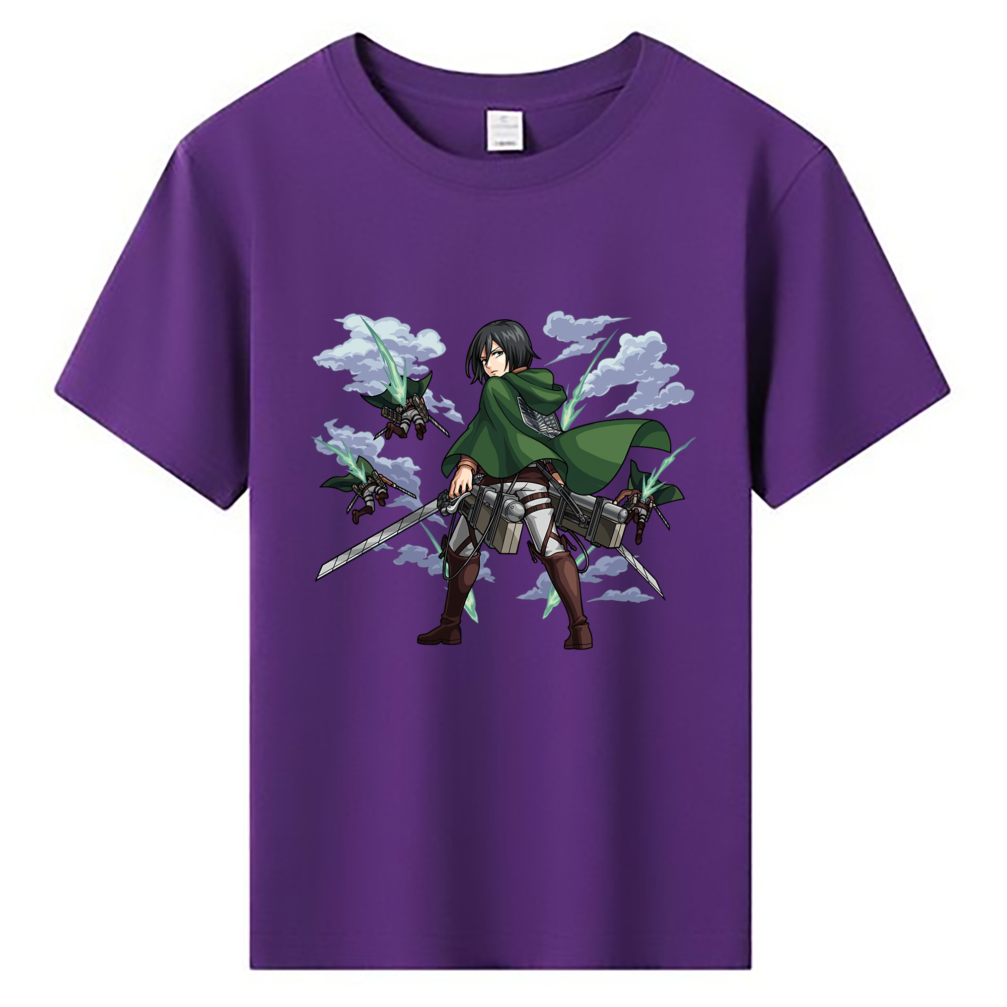 （画像用） 進撃の巨人 ミカサ·アッカーマン Attack on Titan Mikasa Ackerman 綿100％キッズTシャツ（フロントプリント）