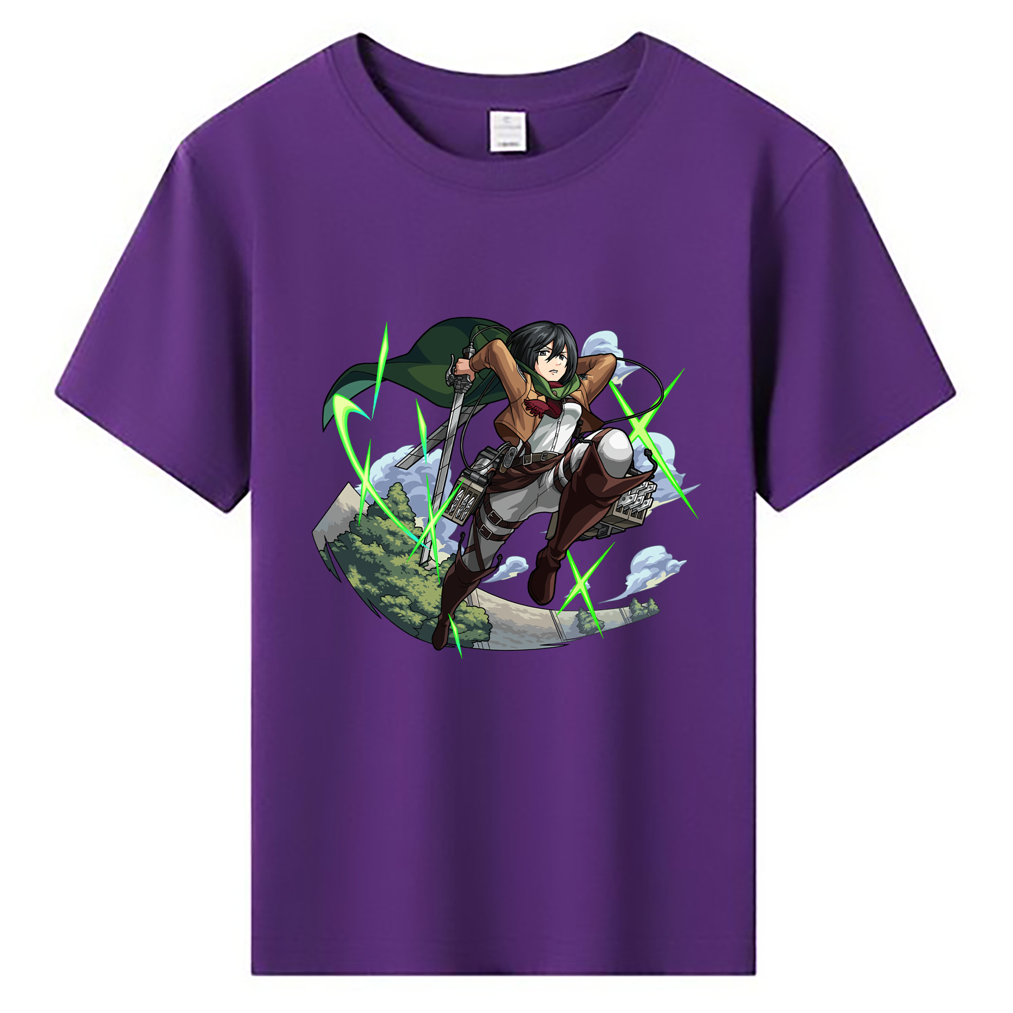 （画像用） 進撃の巨人 ミカサ·アッカーマン Attack on Titan Mikasa Ackerman 綿100％キッズTシャツ（フロントプリント）