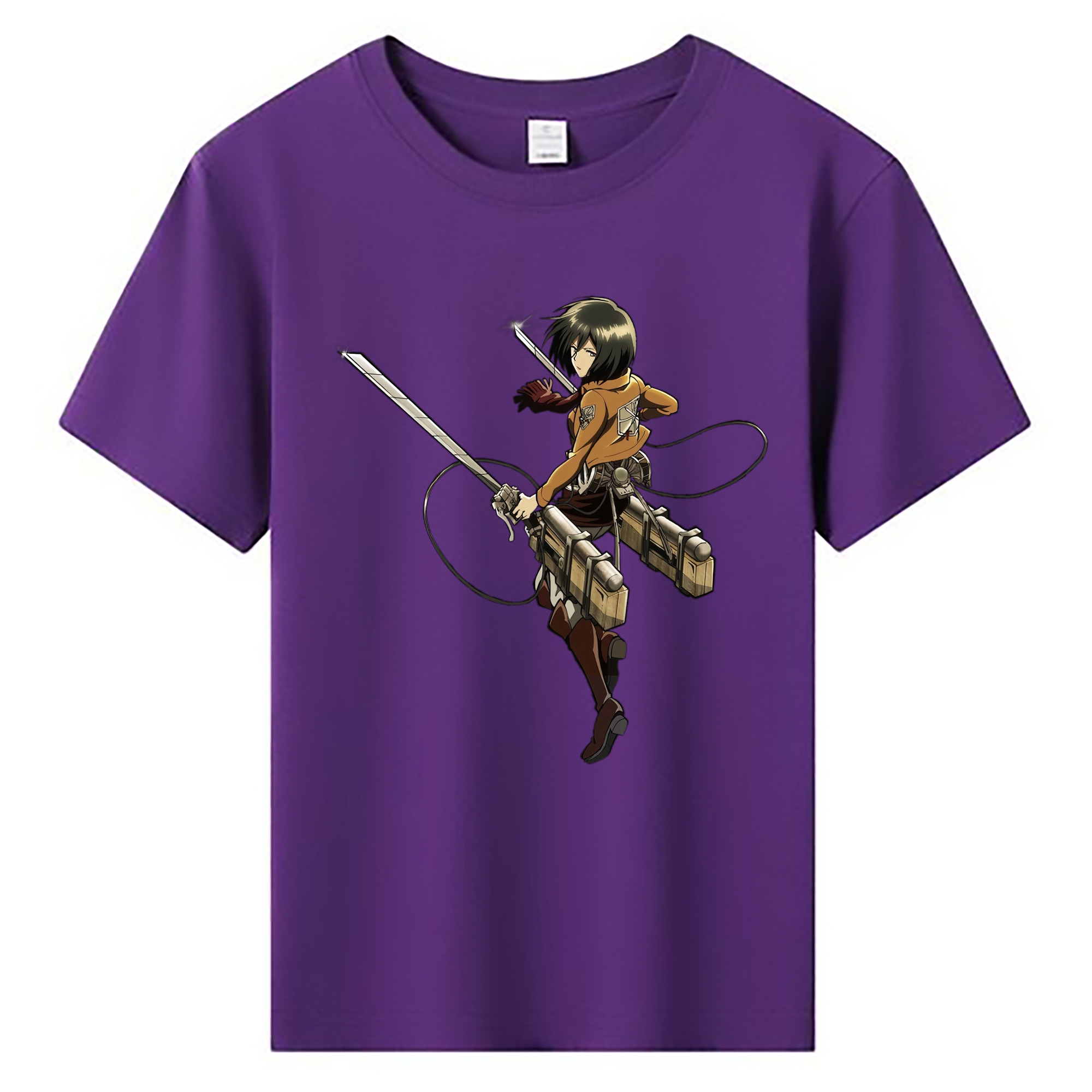 （画像用） 進撃の巨人 ミカサ·アッカーマン Attack on Titan Mikasa Ackerman 綿100％キッズTシャツ（フロントプリント）