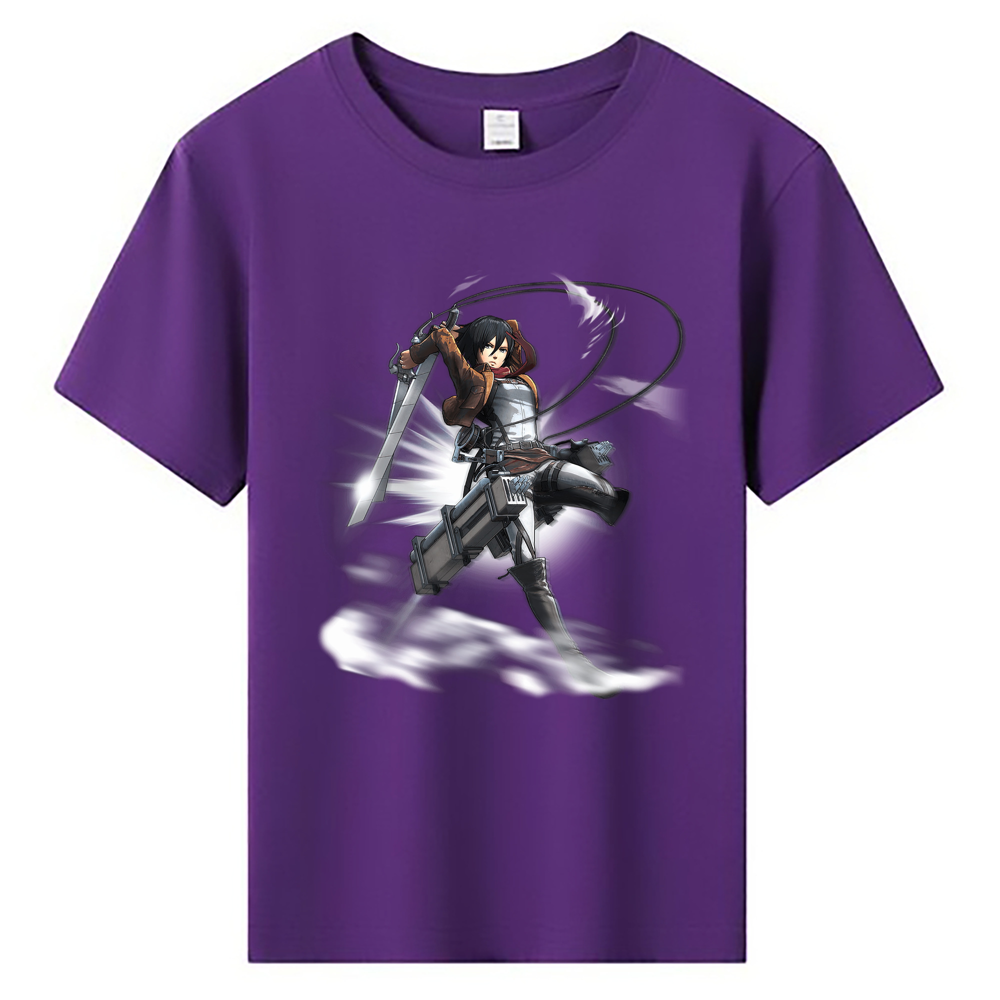 （画像用） 進撃の巨人 ミカサ·アッカーマン Attack on Titan Mikasa Ackerman 綿100％キッズTシャツ（フロントプリント）