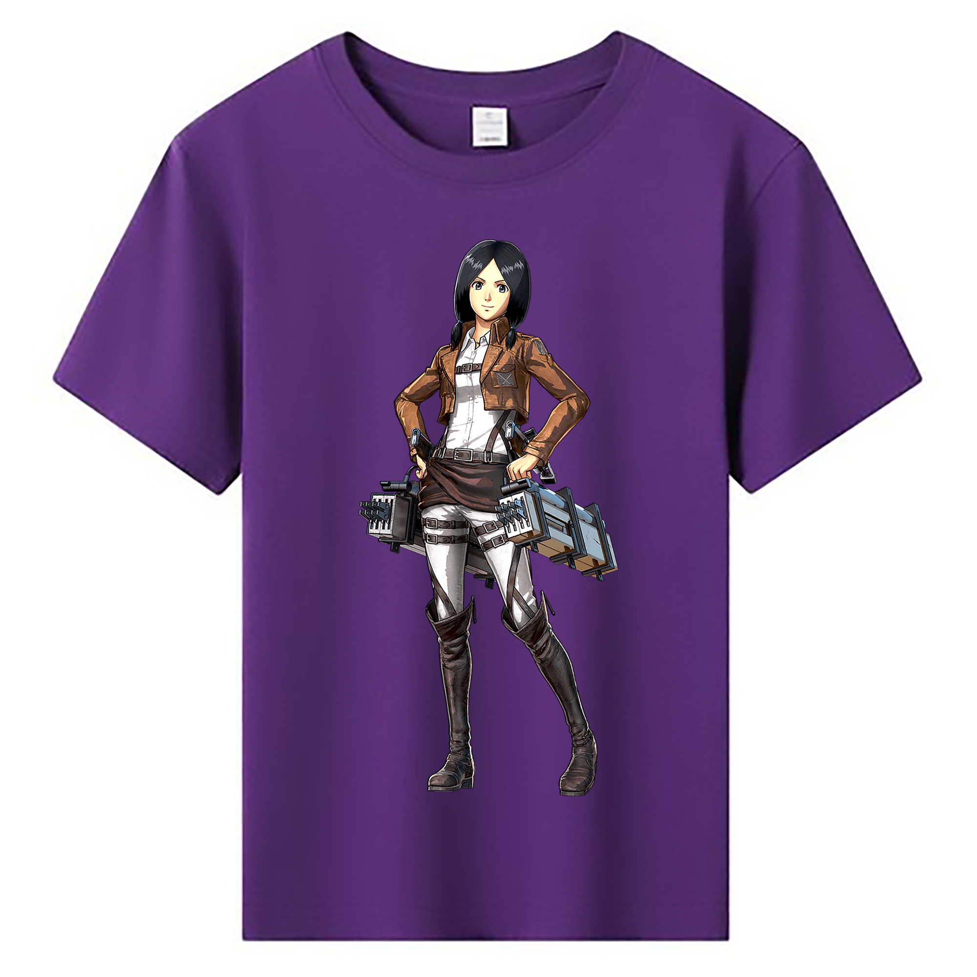 （画像用） 進撃の巨人 ミカサ·アッカーマン Attack on Titan Mikasa Ackerman 綿100％キッズTシャツ（フロントプリント）