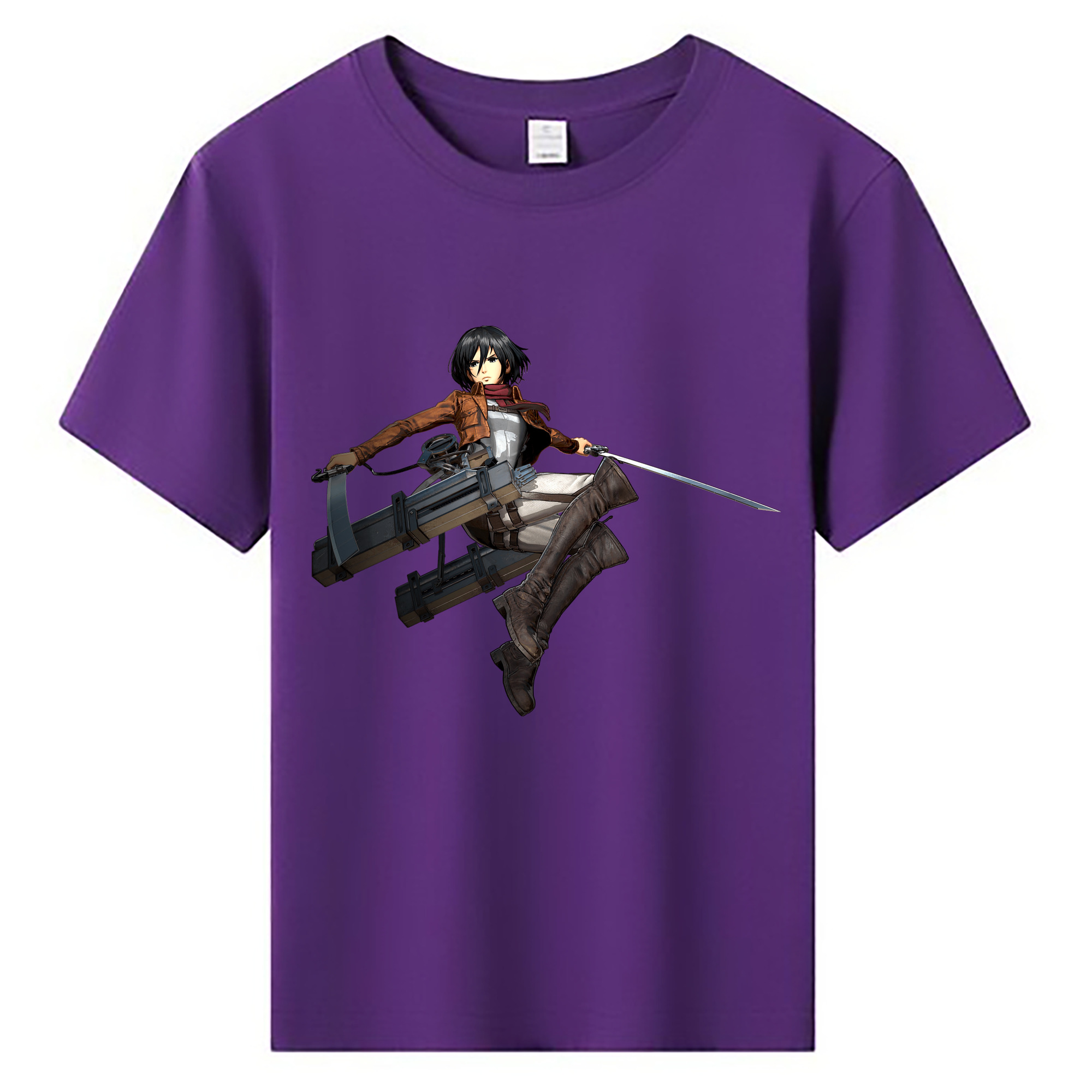 （画像用） 進撃の巨人 ミカサ·アッカーマン Attack on Titan Mikasa Ackerman 綿100％キッズTシャツ（フロントプリント）