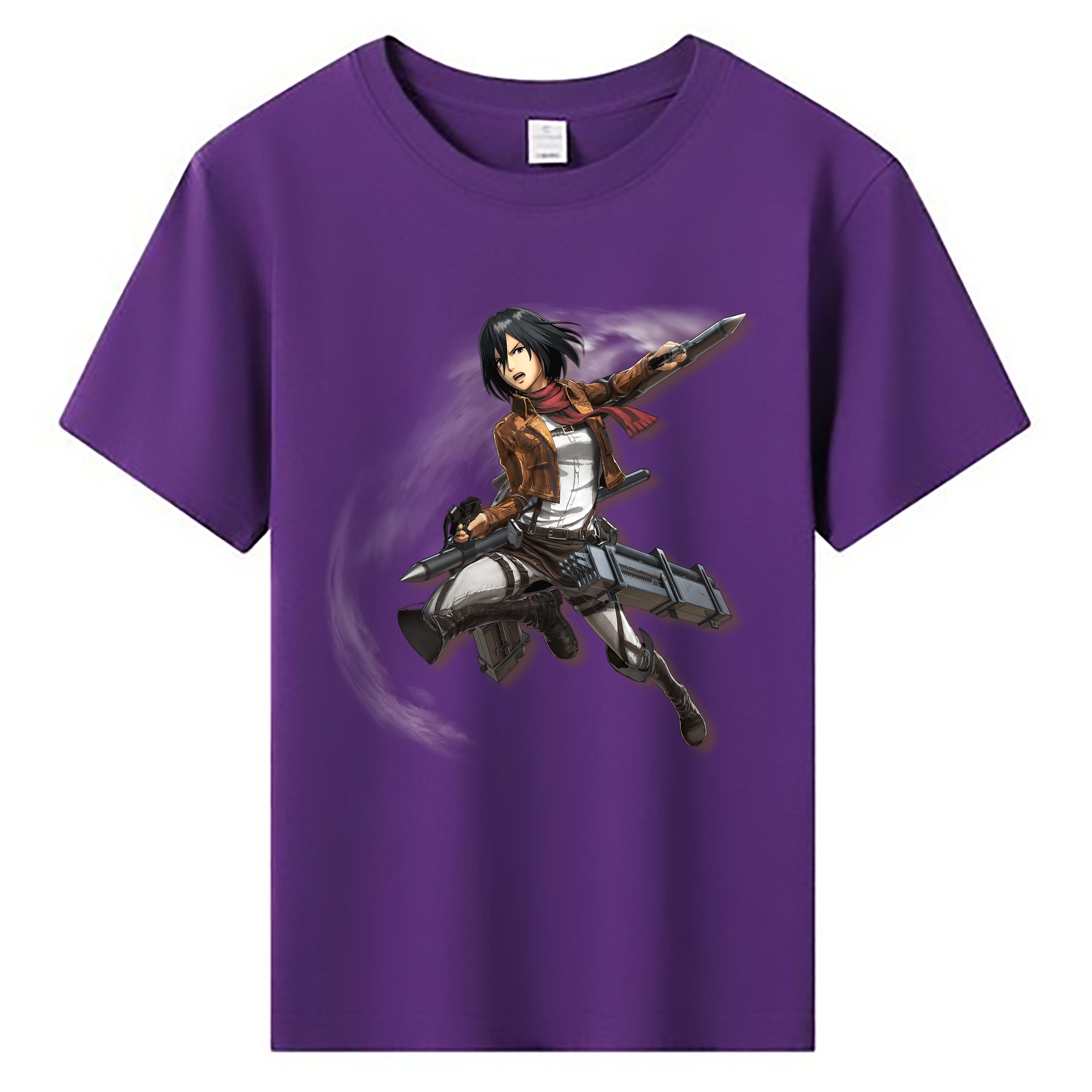 （画像用） 進撃の巨人 ミカサ·アッカーマン Attack on Titan Mikasa Ackerman 綿100％キッズTシャツ（フロントプリント）
