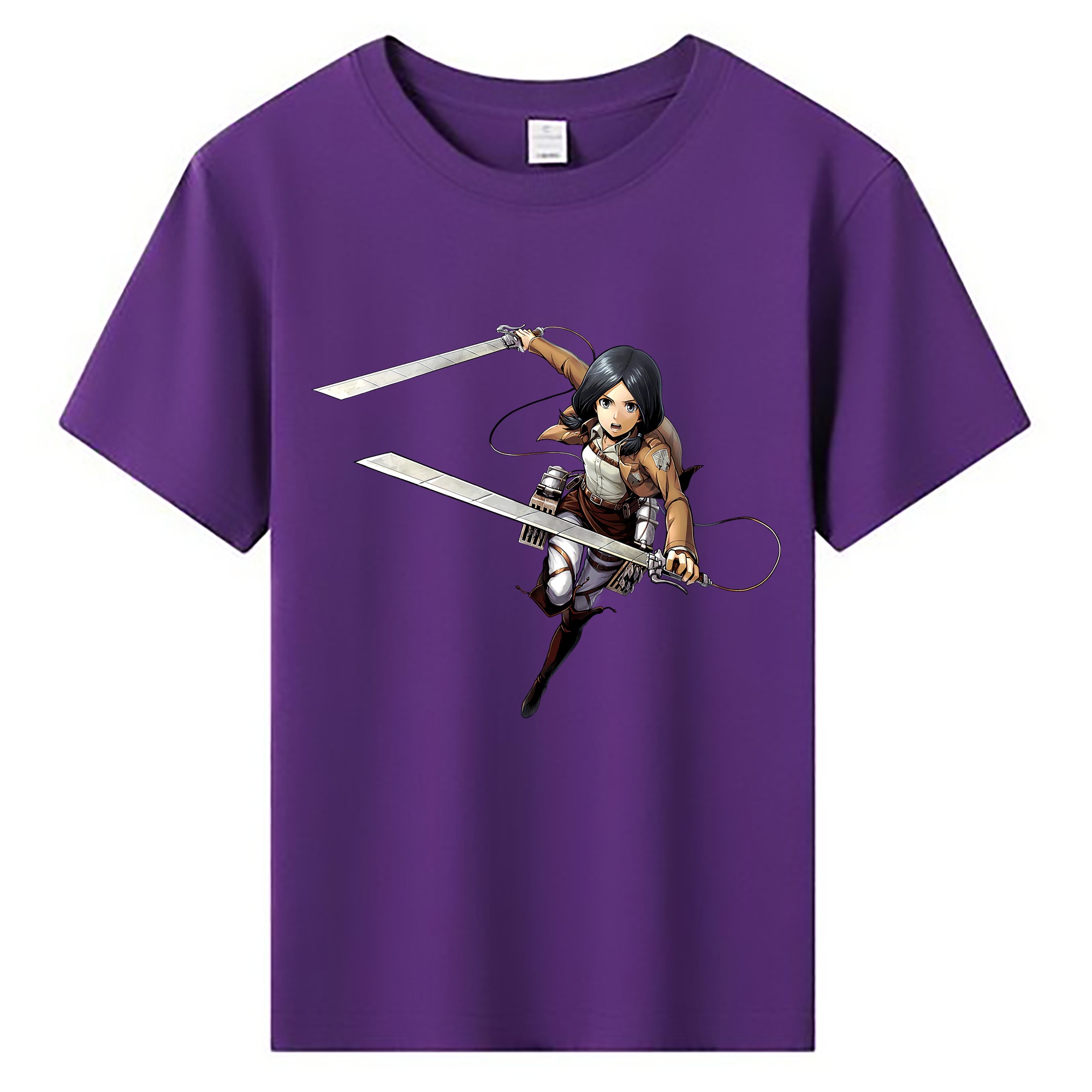 （画像用） 進撃の巨人 ミカサ·アッカーマン Attack on Titan Mikasa Ackerman 綿100％キッズTシャツ（フロントプリント）