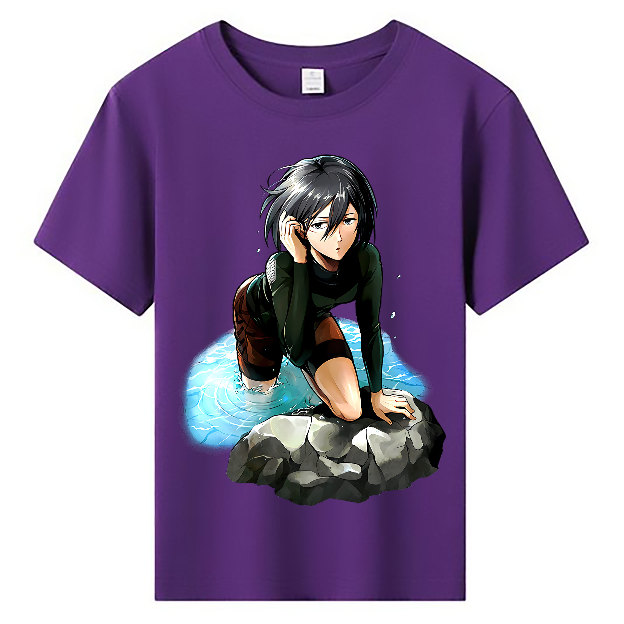 （画像用） 進撃の巨人 ミカサ·アッカーマン Attack on Titan Mikasa Ackerman 綿100％キッズTシャツ（フロントプリント）