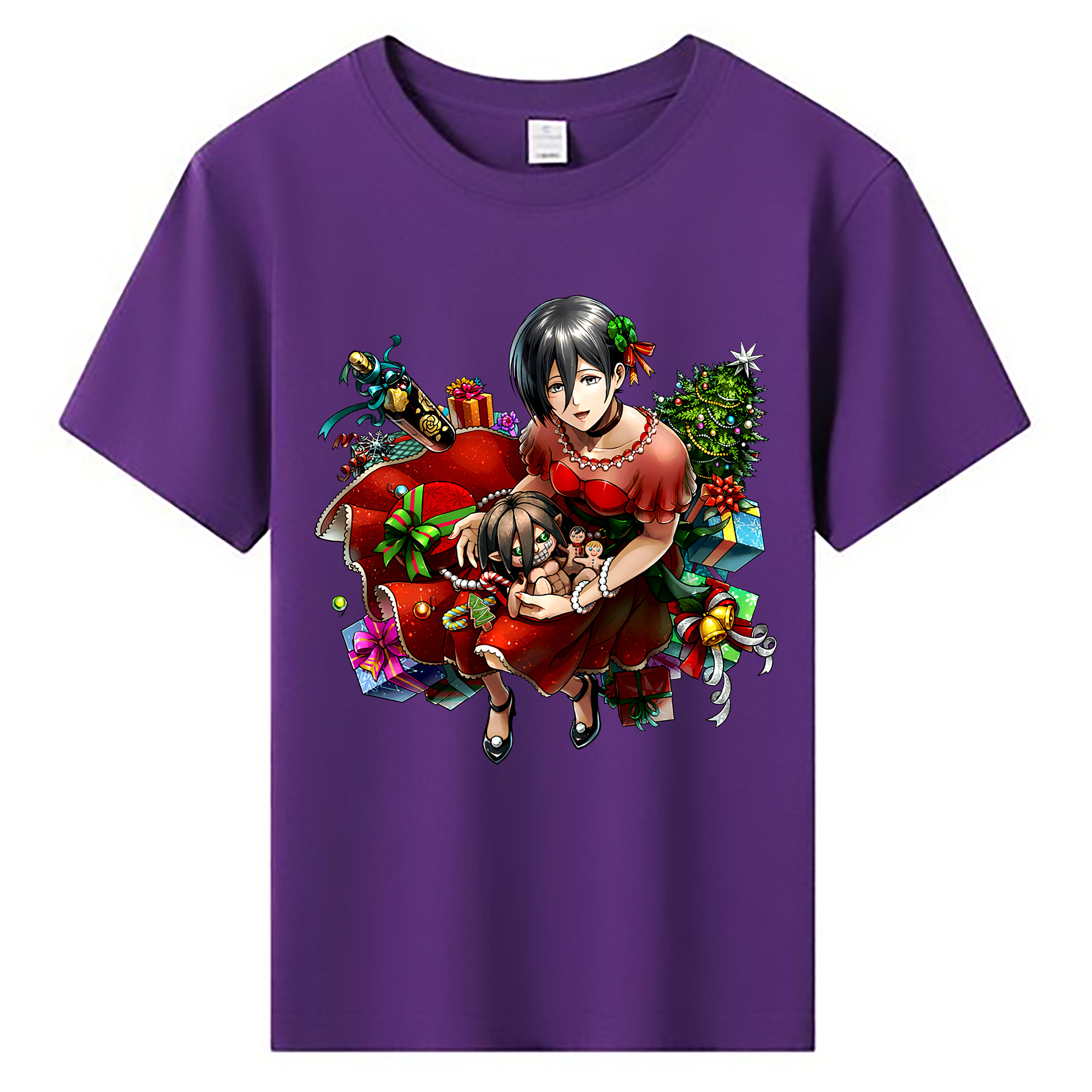 （画像用） 進撃の巨人 ミカサ·アッカーマン Attack on Titan Mikasa Ackerman 綿100％キッズTシャツ（フロントプリント）