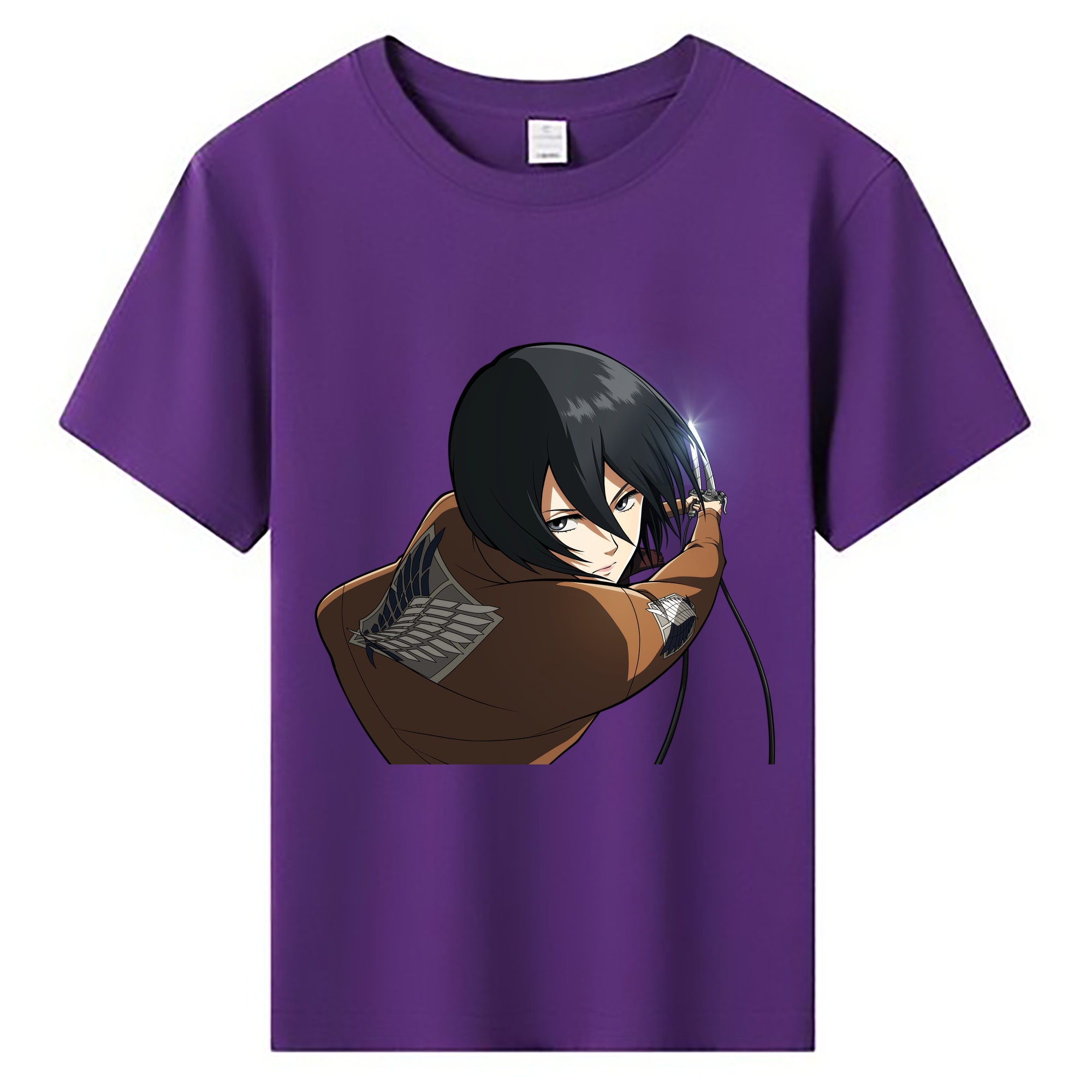 （画像用） 進撃の巨人 ミカサ·アッカーマン Attack on Titan Mikasa Ackerman 綿100％キッズTシャツ（フロントプリント）