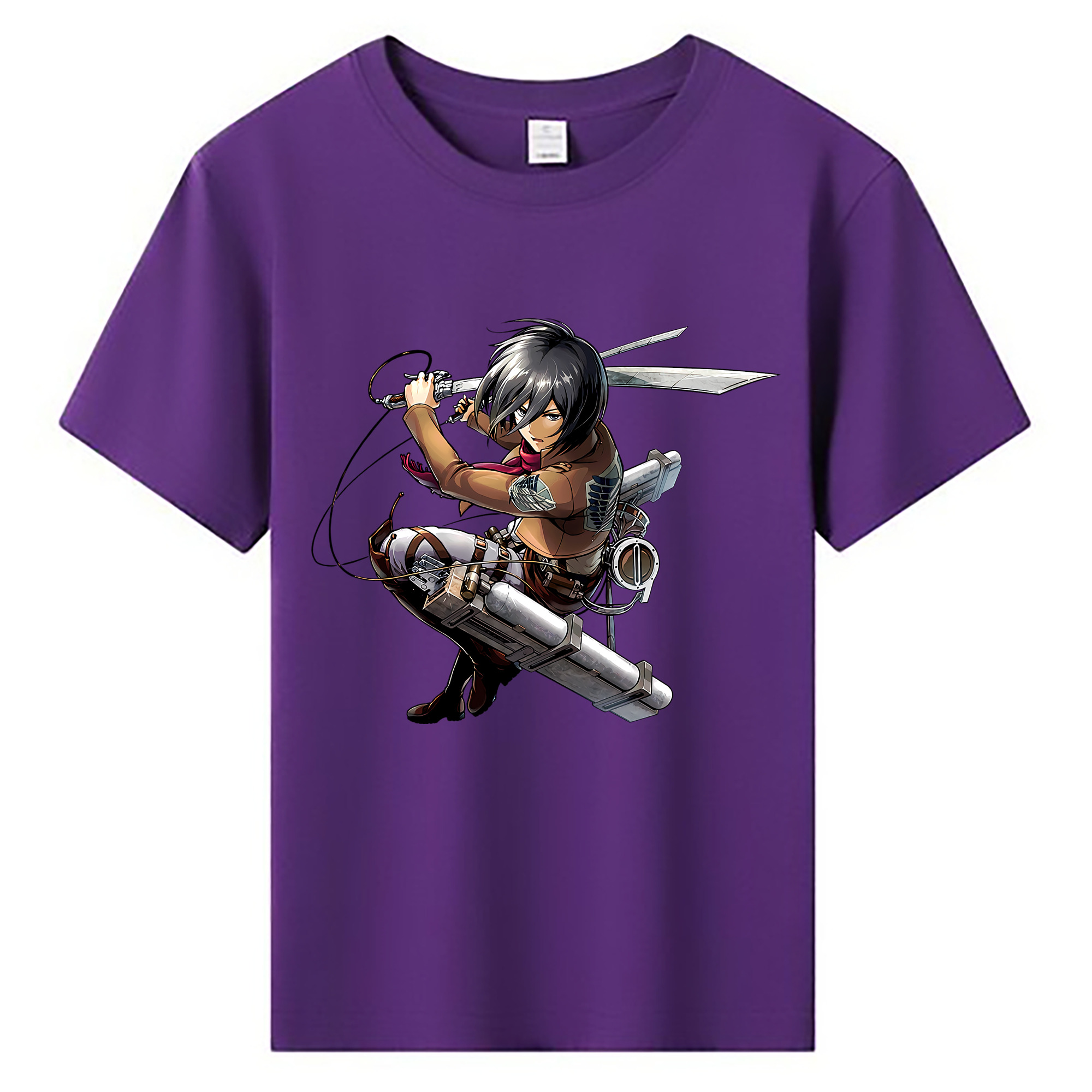 （画像用） 進撃の巨人 ミカサ·アッカーマン Attack on Titan Mikasa Ackerman 綿100％キッズTシャツ（フロントプリント）