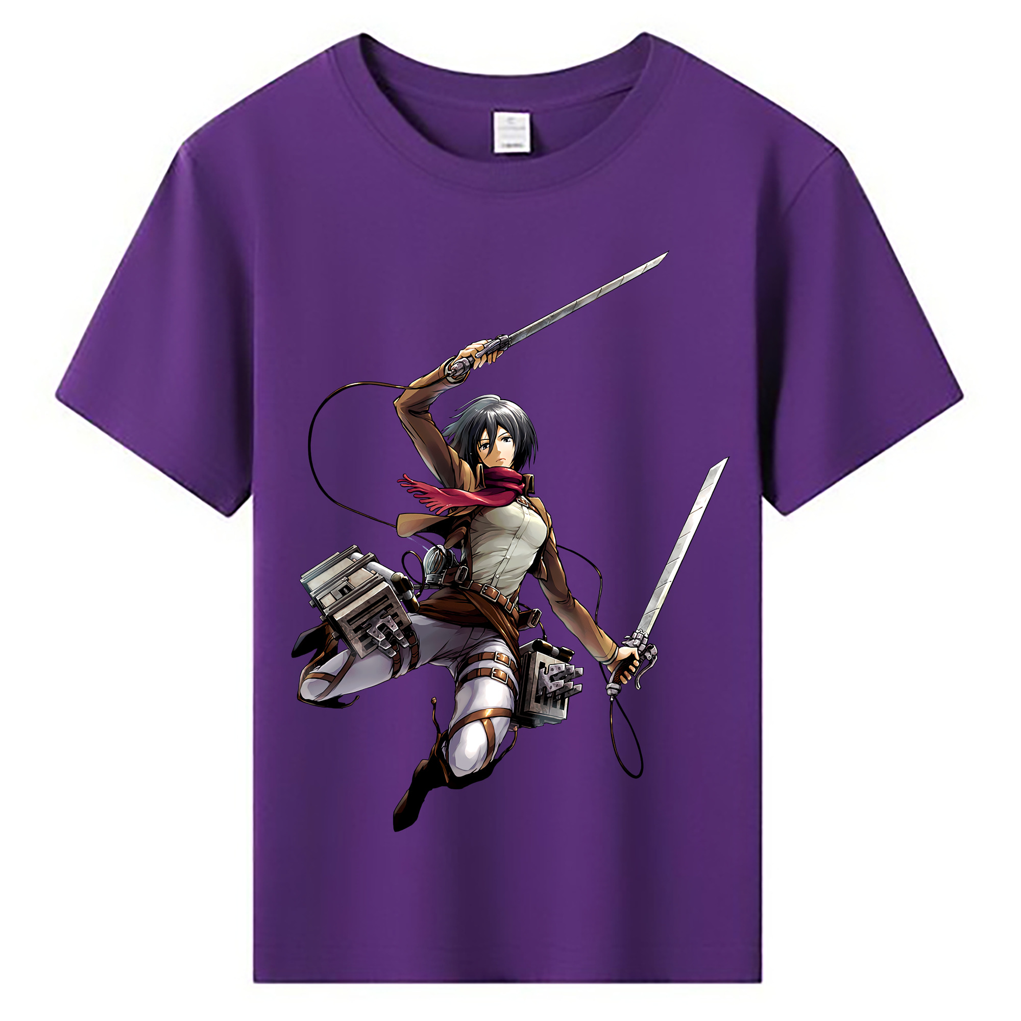 （画像用） 進撃の巨人 ミカサ·アッカーマン Attack on Titan Mikasa Ackerman 綿100％キッズTシャツ（フロントプリント）
