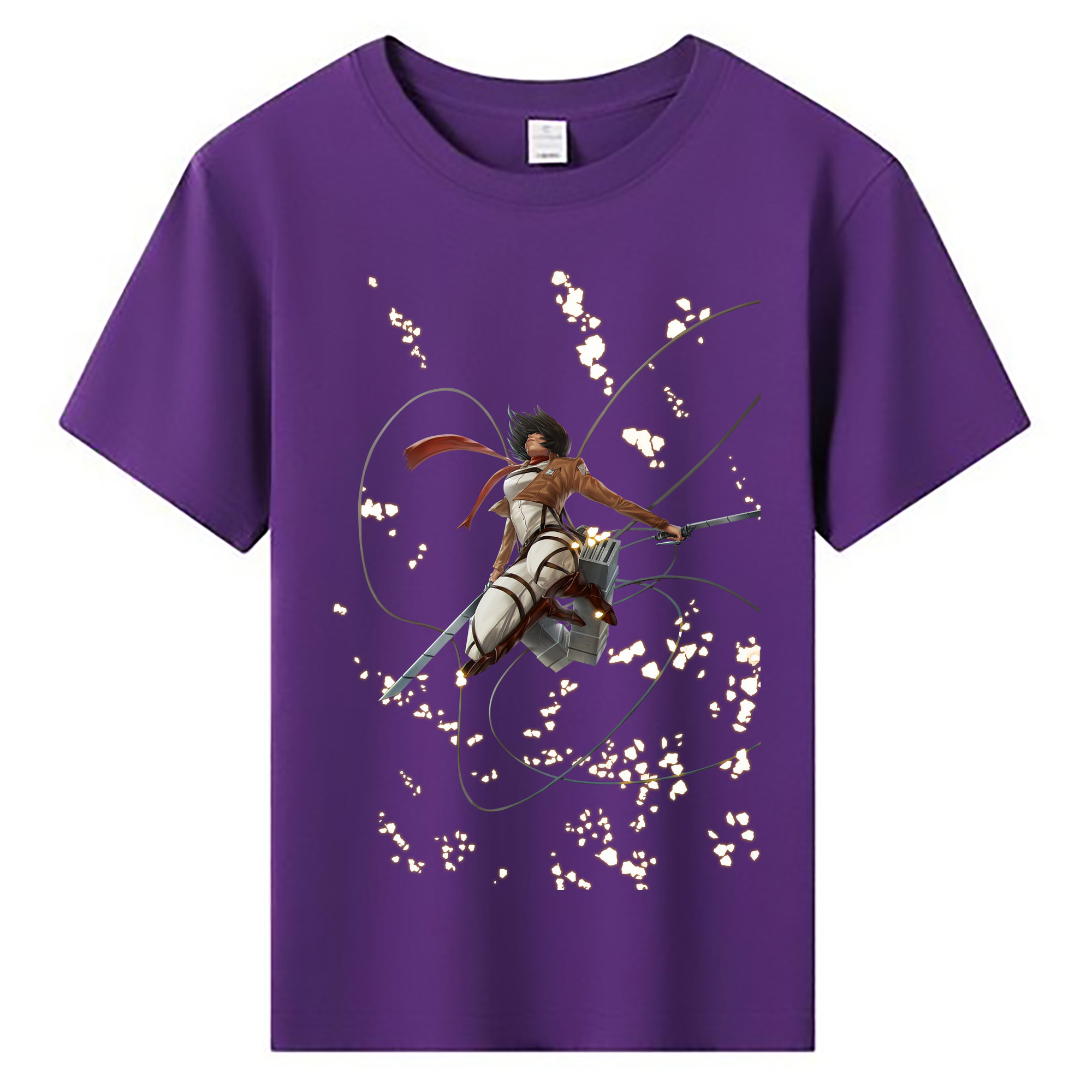 （画像用） 進撃の巨人 ミカサ·アッカーマン Attack on Titan Mikasa Ackerman 綿100％キッズTシャツ（フロントプリント）