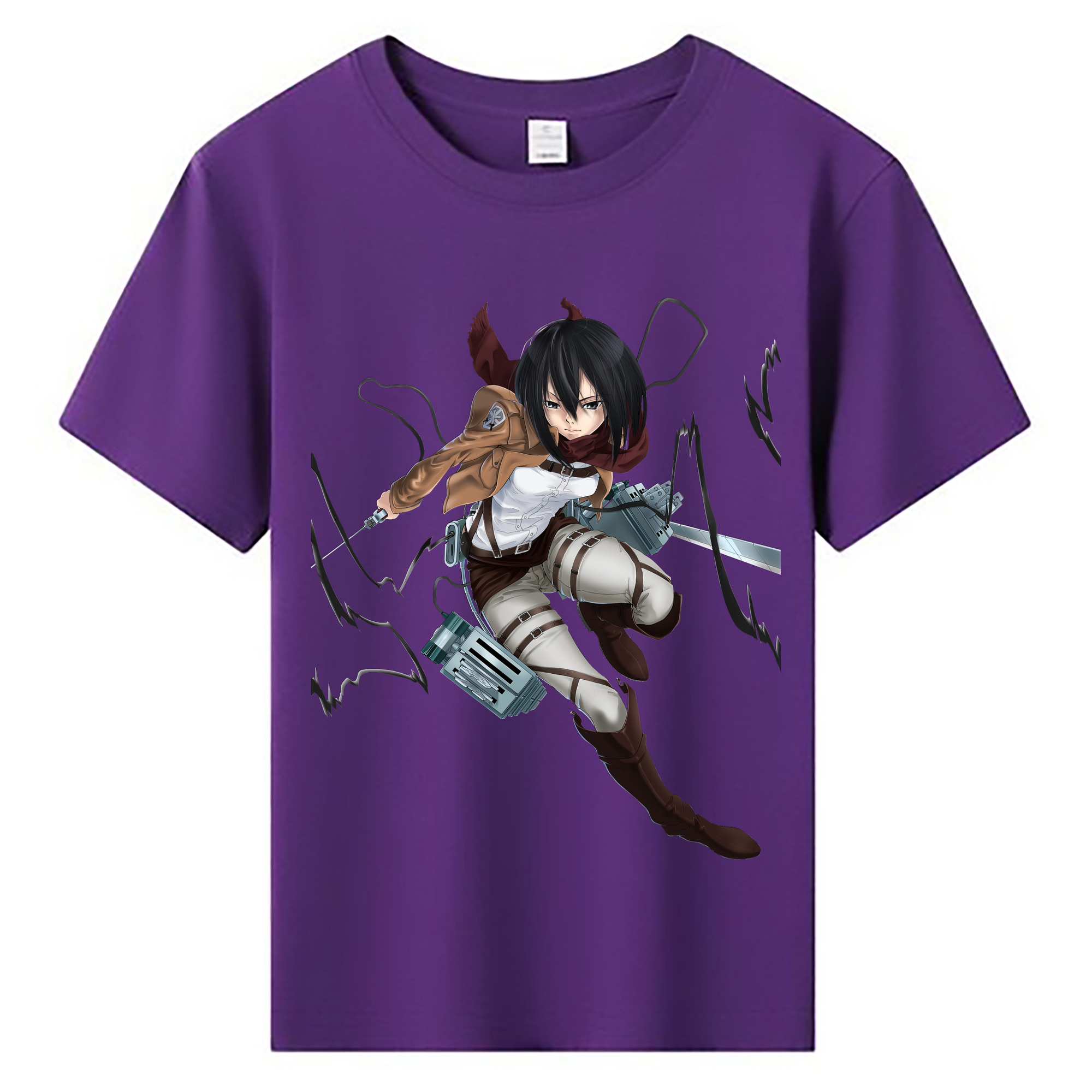 （画像用） 進撃の巨人 ミカサ·アッカーマン Attack on Titan Mikasa Ackerman 綿100％キッズTシャツ（フロントプリント）