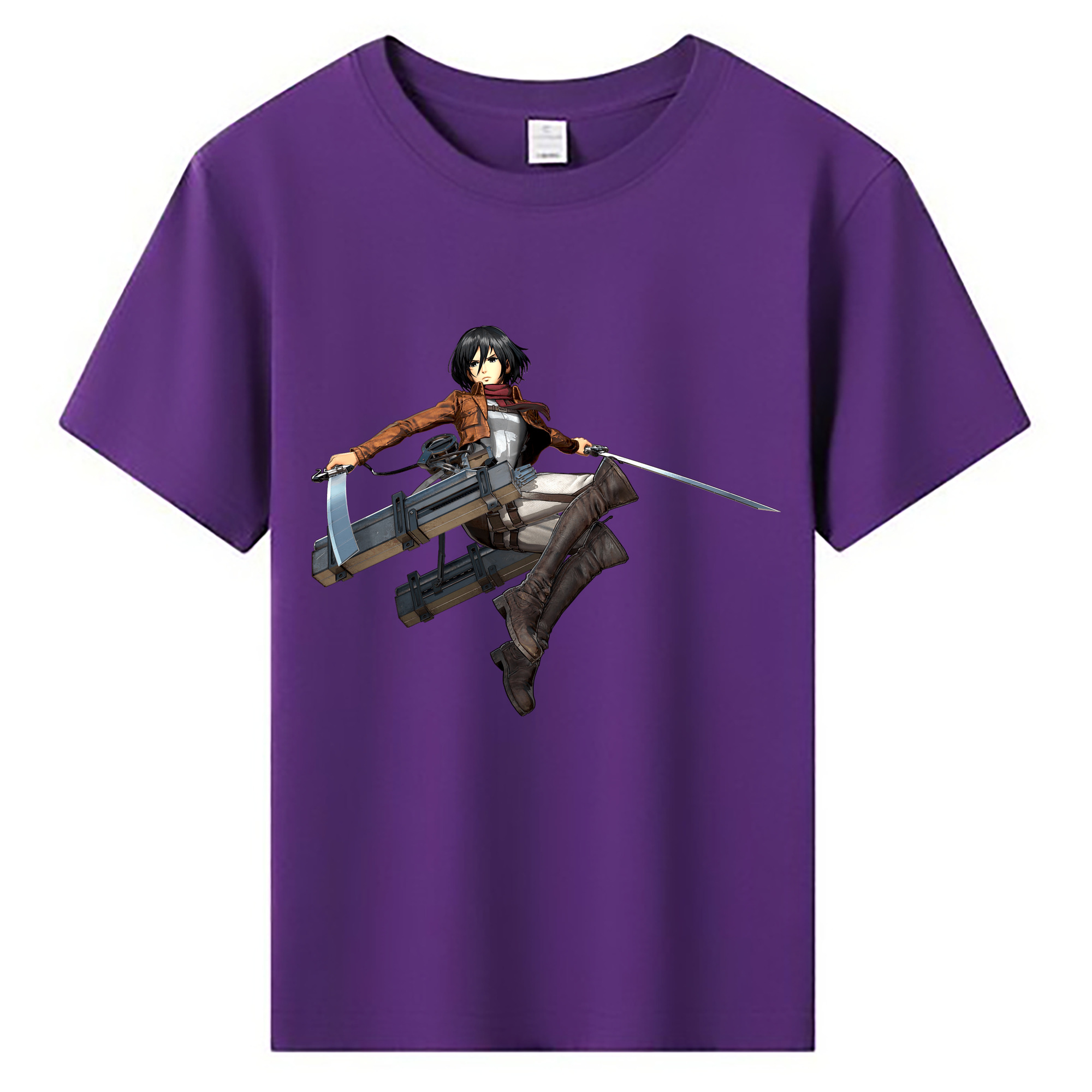 （画像用） 進撃の巨人 ミカサ·アッカーマン Attack on Titan Mikasa Ackerman 綿100％キッズTシャツ（フロントプリント）