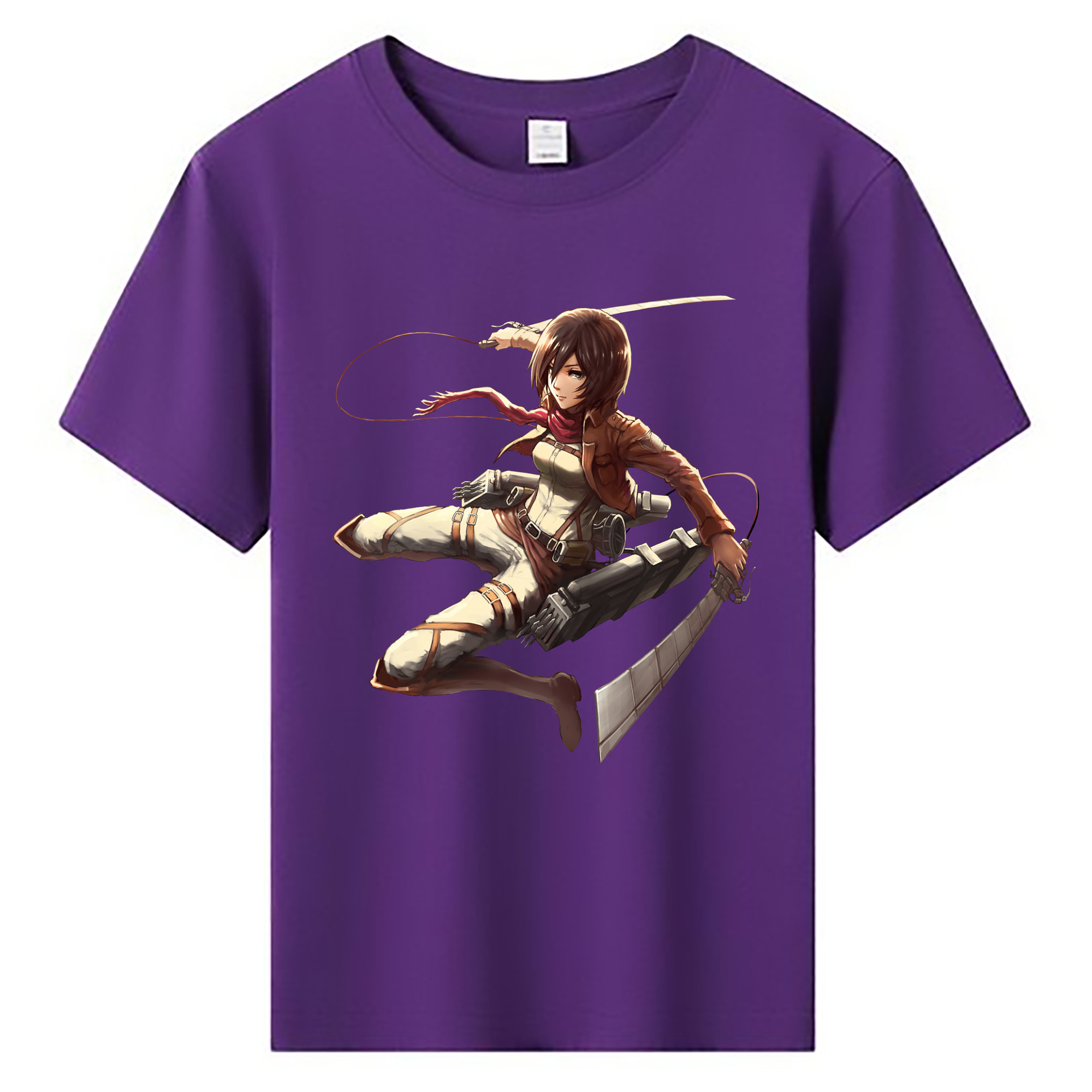 （画像用） 進撃の巨人 ミカサ·アッカーマン Attack on Titan Mikasa Ackerman 綿100％キッズTシャツ（フロントプリント）