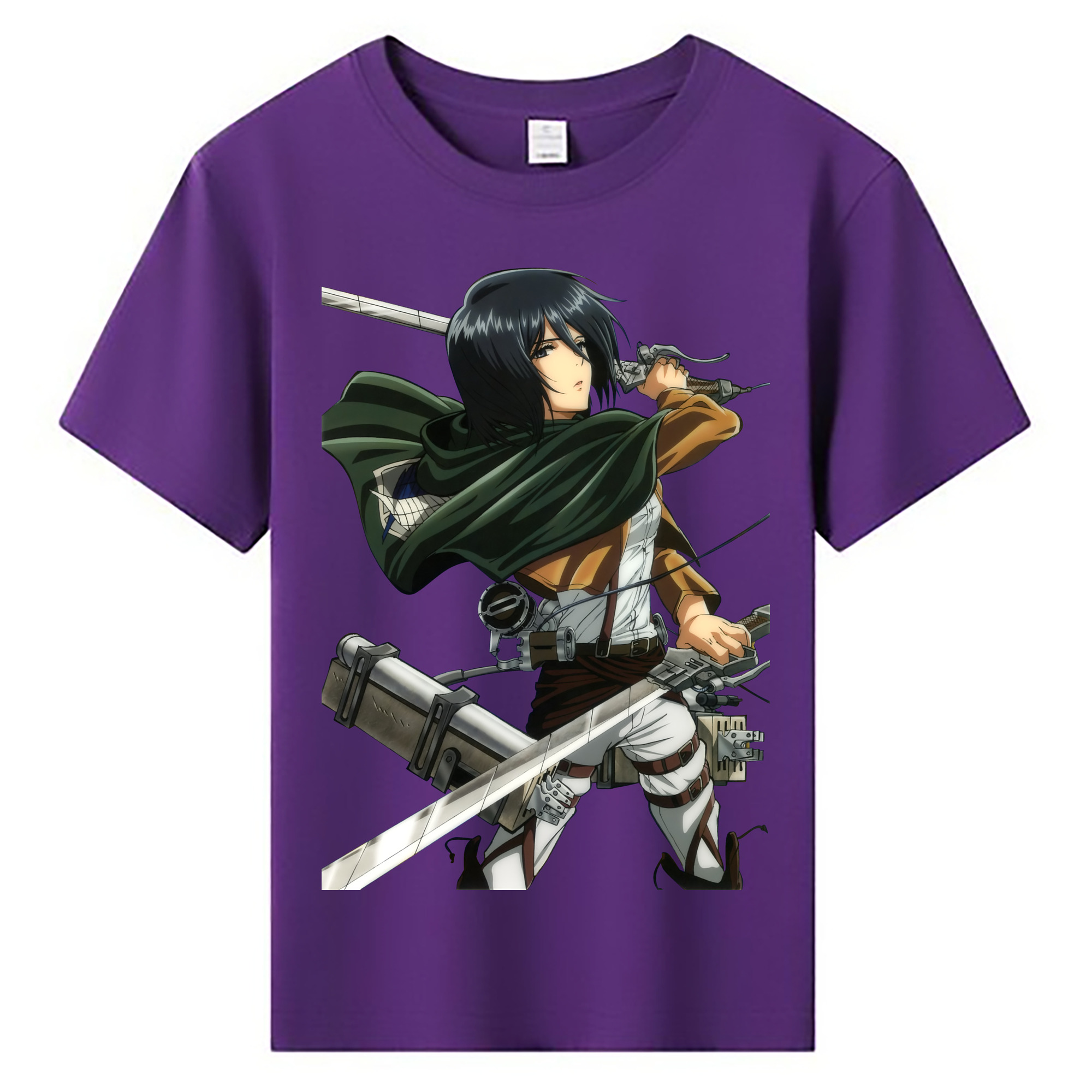 （画像用） 進撃の巨人 ミカサ·アッカーマン Attack on Titan Mikasa Ackerman 綿100％キッズTシャツ（フロントプリント）