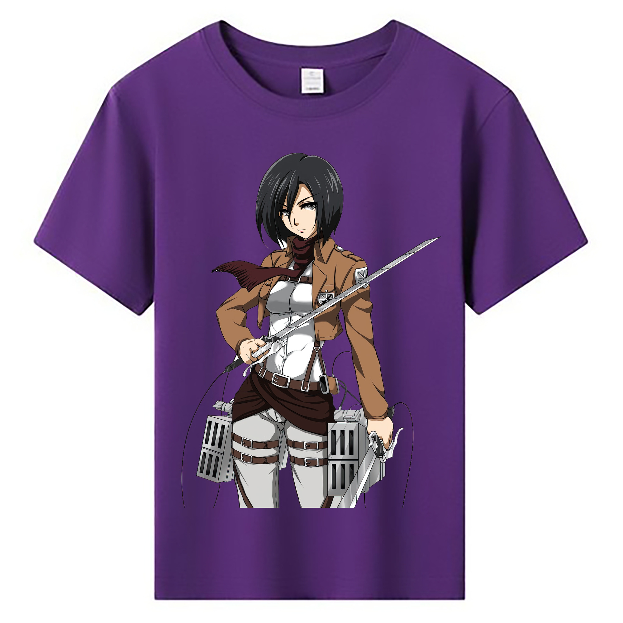 （画像用） 進撃の巨人 ミカサ·アッカーマン Attack on Titan Mikasa Ackerman 綿100％キッズTシャツ（フロントプリント）