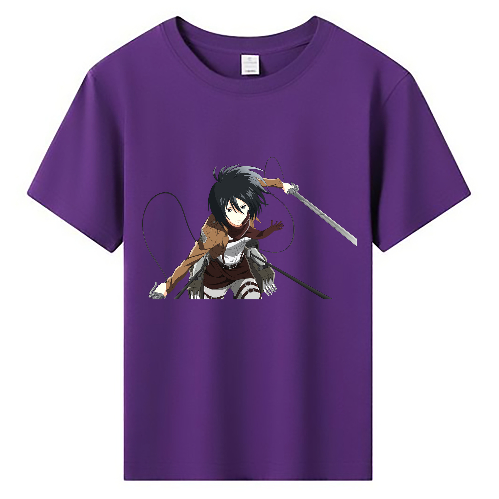 （画像用） 進撃の巨人 ミカサ·アッカーマン Attack on Titan Mikasa Ackerman 綿100％キッズTシャツ（フロントプリント）