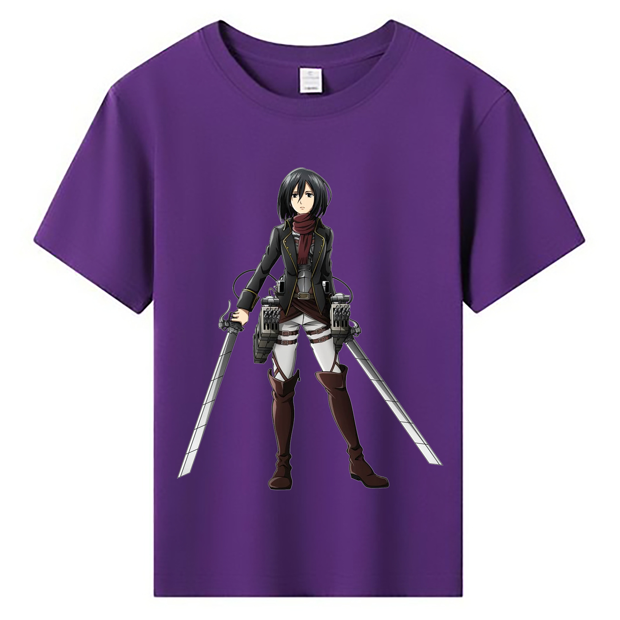 （画像用） 進撃の巨人 ミカサ·アッカーマン Attack on Titan Mikasa Ackerman 綿100％キッズTシャツ（フロントプリント）
