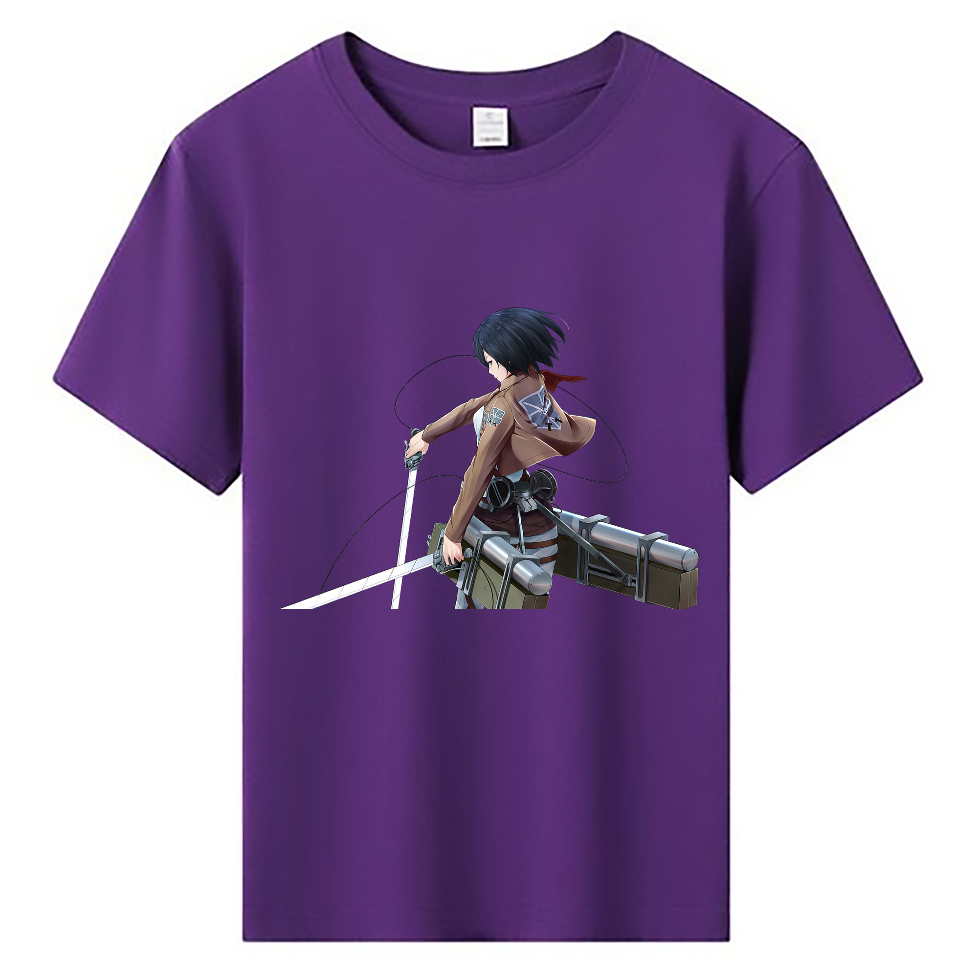 （画像用） 進撃の巨人 ミカサ·アッカーマン Attack on Titan Mikasa Ackerman 綿100％キッズTシャツ（フロントプリント）