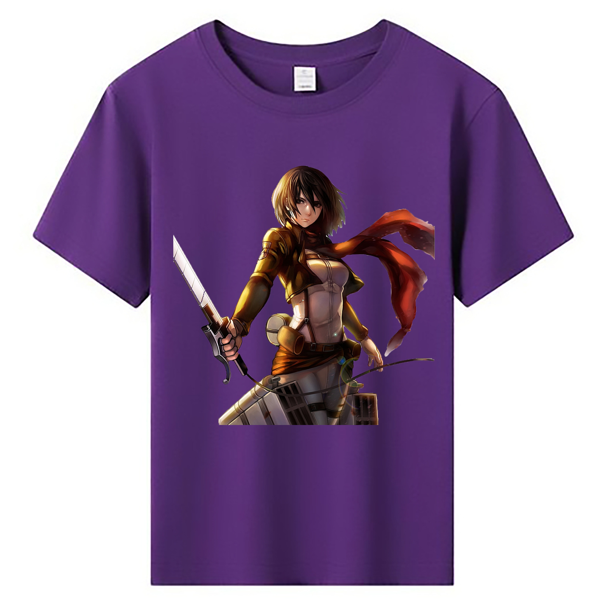 （画像用） 進撃の巨人 ミカサ·アッカーマン Attack on Titan Mikasa Ackerman 綿100％キッズTシャツ（フロントプリント）