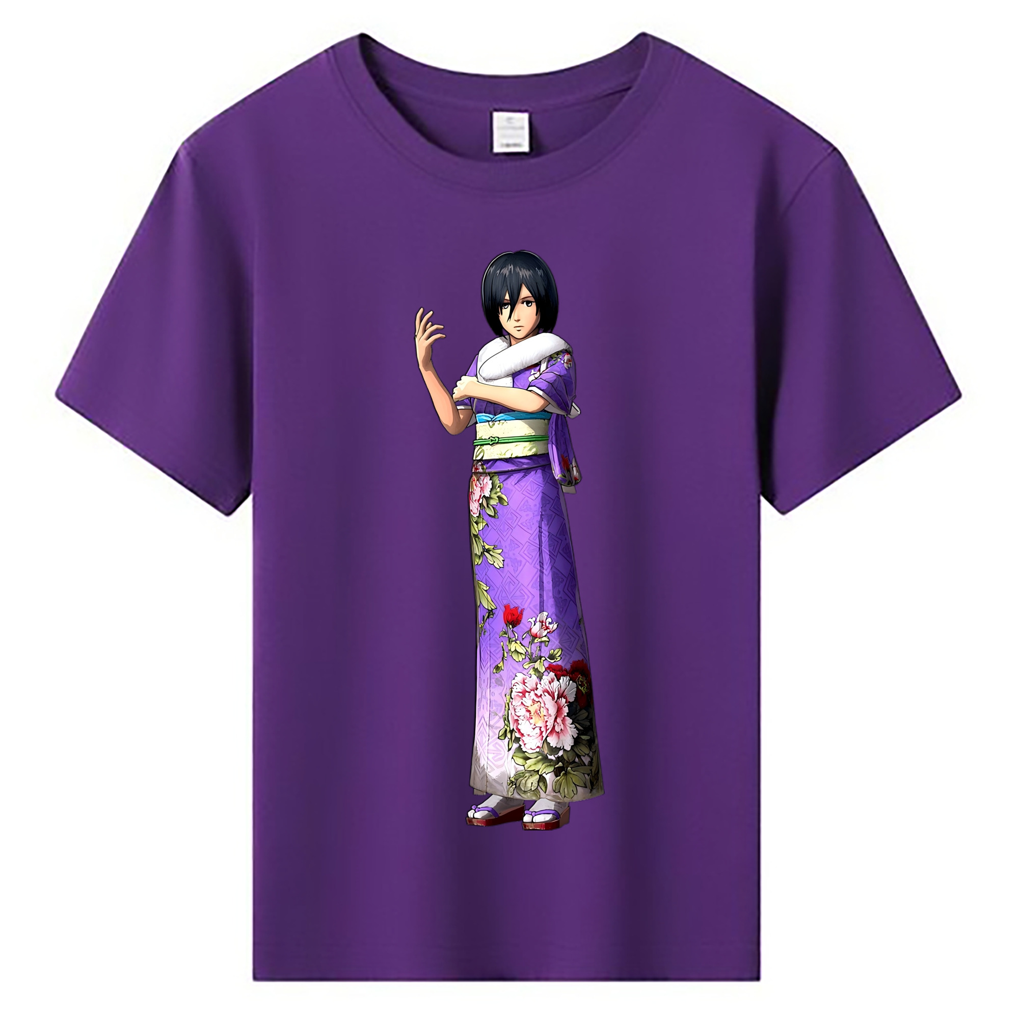 （画像用） 進撃の巨人 ミカサ·アッカーマン Attack on Titan Mikasa Ackerman 綿100％キッズTシャツ（フロントプリント）