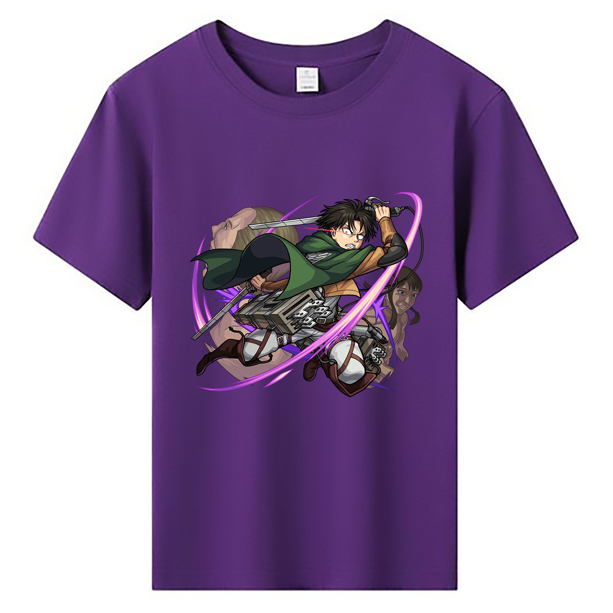 （画像用） 進撃の巨人 リヴァイ·アッカーマン Attack on Titan Levi Ackerman 綿100％キッズTシャツ（フロントプリント）