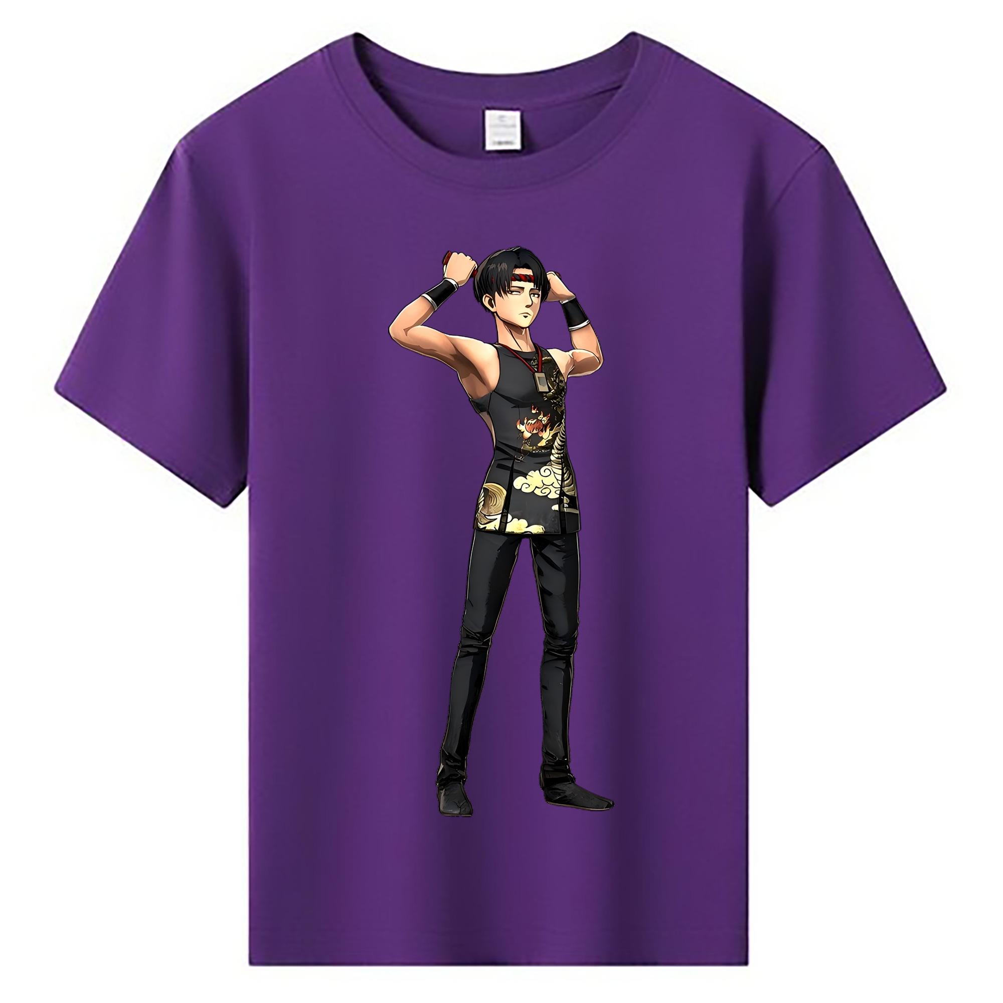 （画像用） 進撃の巨人 リヴァイ·アッカーマン Attack on Titan Levi Ackerman 綿100％キッズTシャツ（フロントプリント）