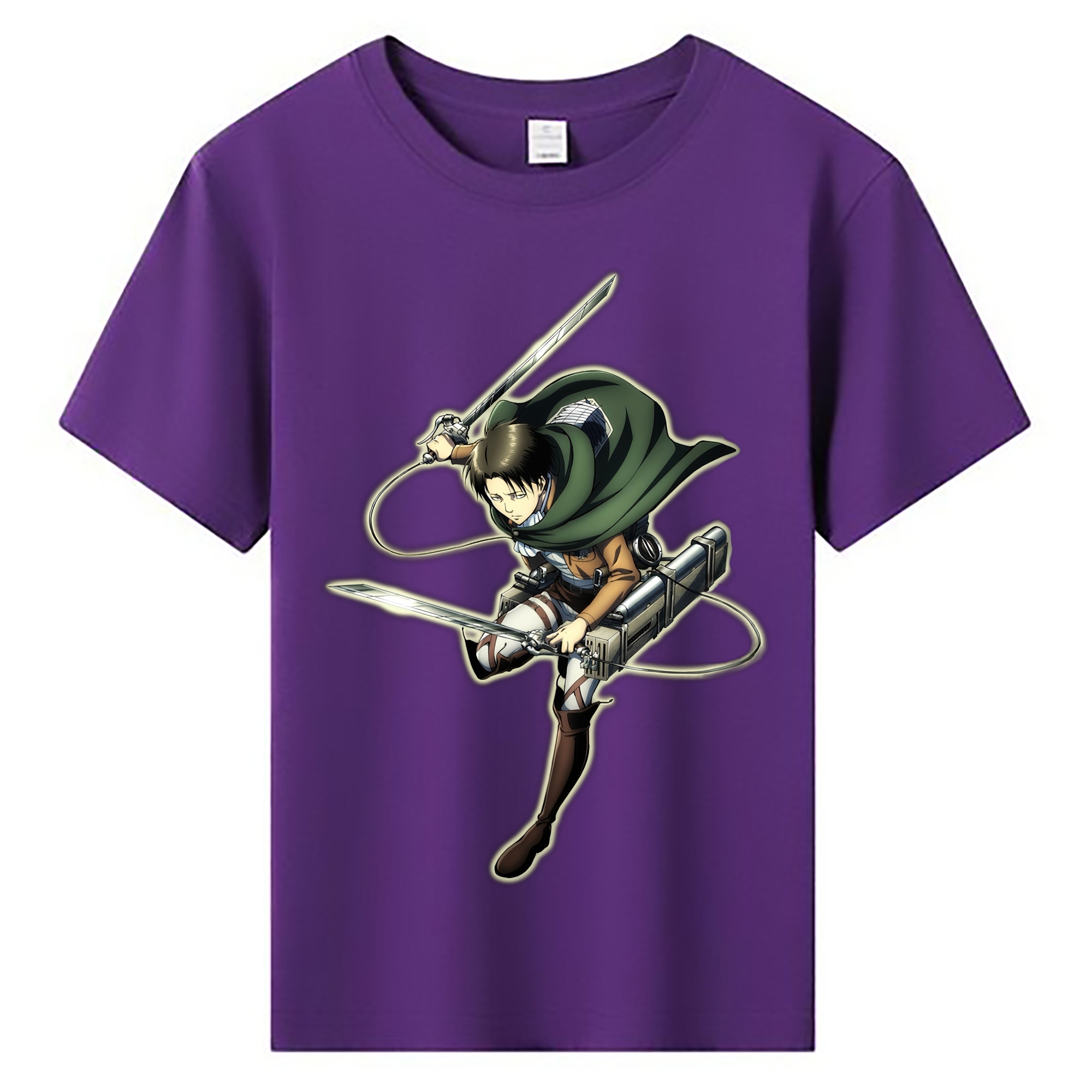 （画像用） 進撃の巨人 リヴァイ·アッカーマン Attack on Titan Levi Ackerman 綿100％キッズTシャツ（フロントプリント）