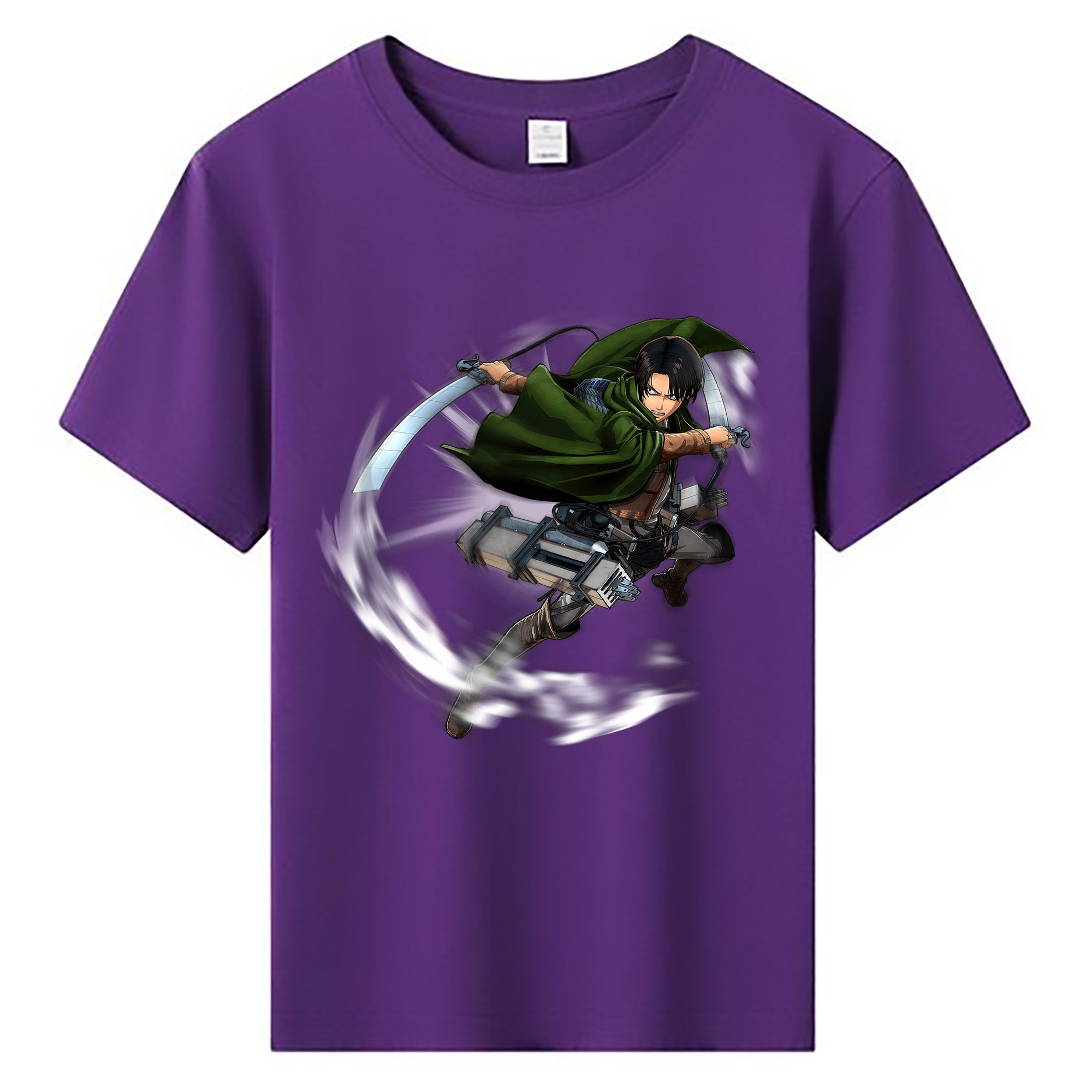 （画像用） 進撃の巨人 リヴァイ·アッカーマン Attack on Titan Levi Ackerman 綿100％キッズTシャツ（フロントプリント）