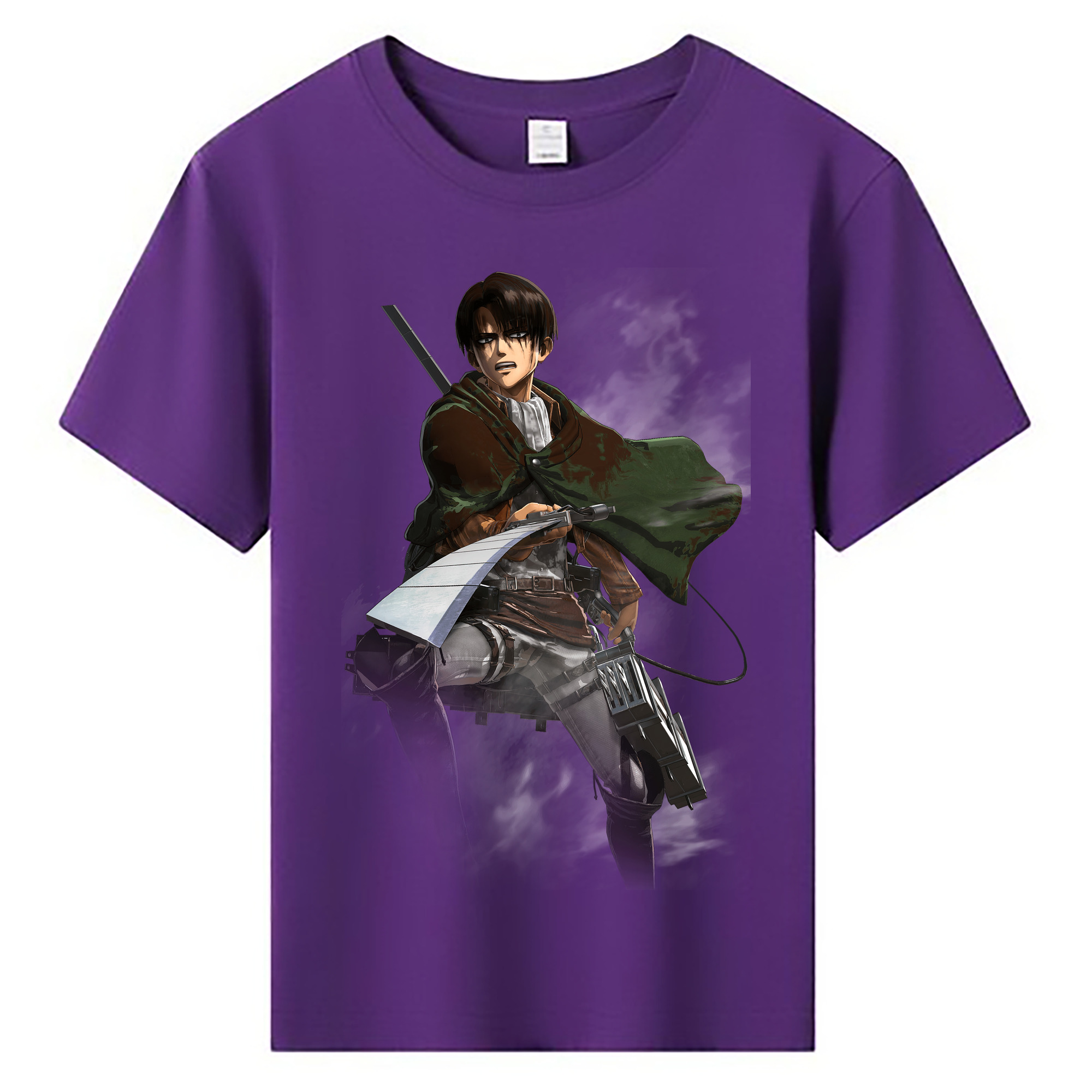 （画像用） 進撃の巨人 リヴァイ·アッカーマン Attack on Titan Levi Ackerman 綿100％キッズTシャツ（フロントプリント）