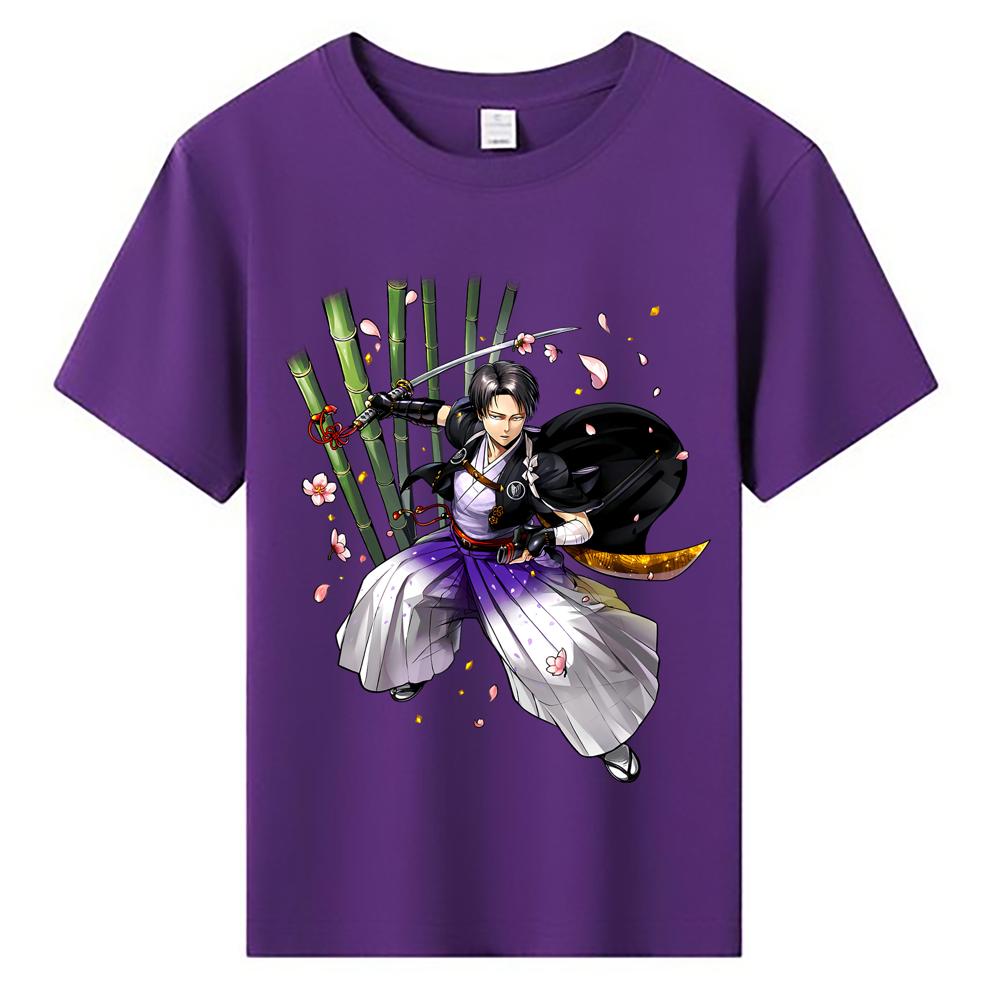 （画像用） 進撃の巨人 リヴァイ·アッカーマン Attack on Titan Levi Ackerman 綿100％キッズTシャツ（フロントプリント）