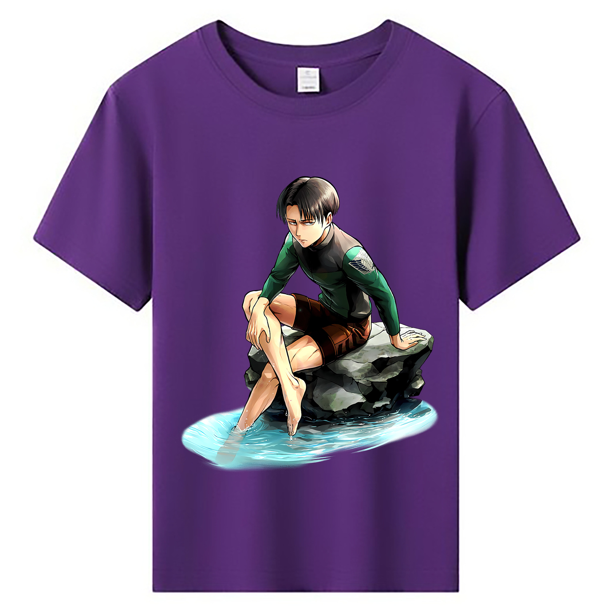 （画像用） 進撃の巨人 リヴァイ·アッカーマン Attack on Titan Levi Ackerman 綿100％キッズTシャツ（フロントプリント）