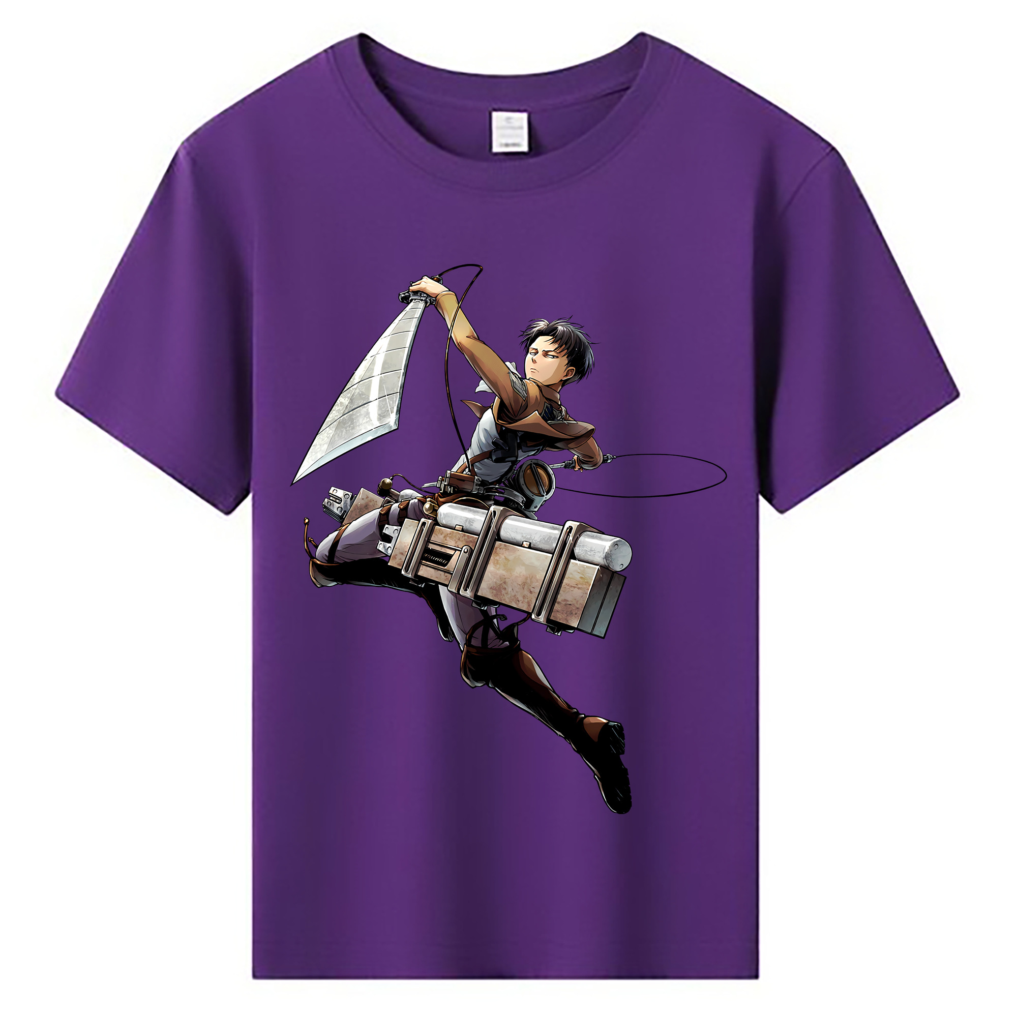 （画像用） 進撃の巨人 リヴァイ·アッカーマン Attack on Titan Levi Ackerman 綿100％キッズTシャツ（フロントプリント）