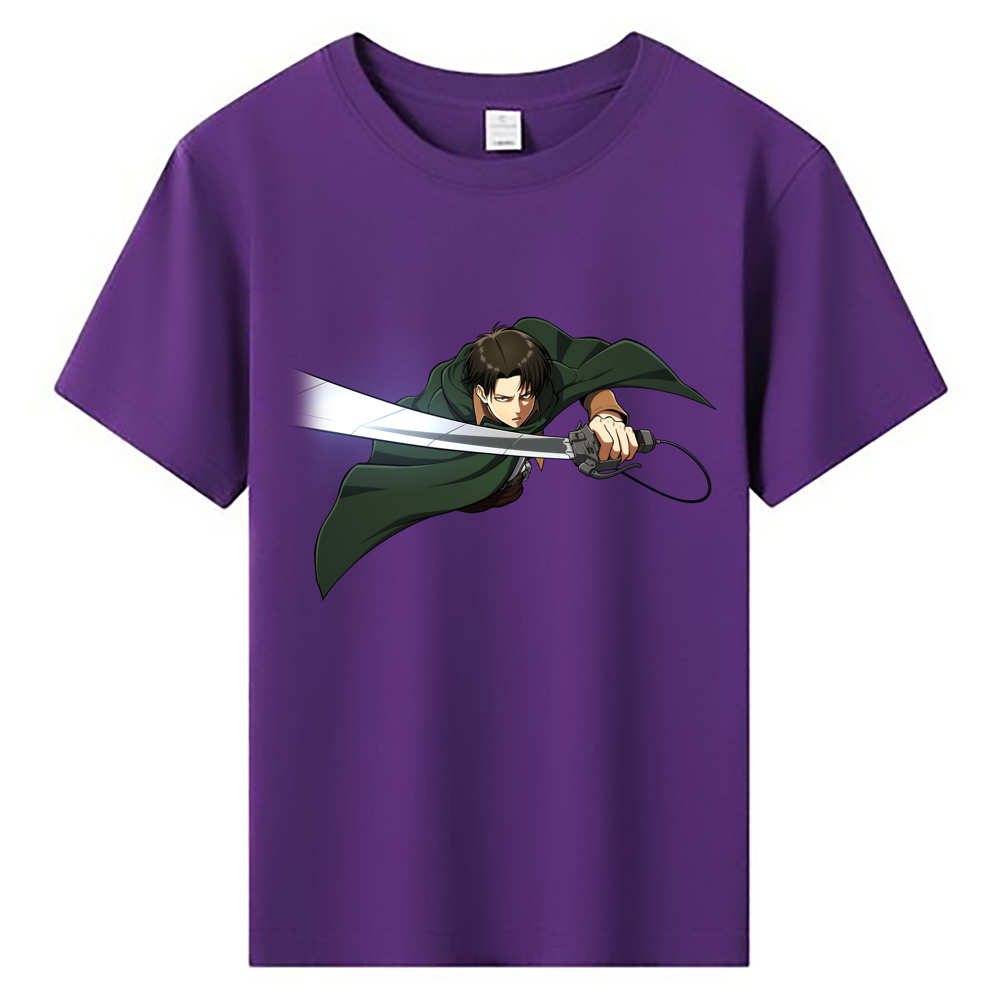 （画像用） 進撃の巨人 リヴァイ·アッカーマン Attack on Titan Levi Ackerman 綿100％キッズTシャツ（フロントプリント）